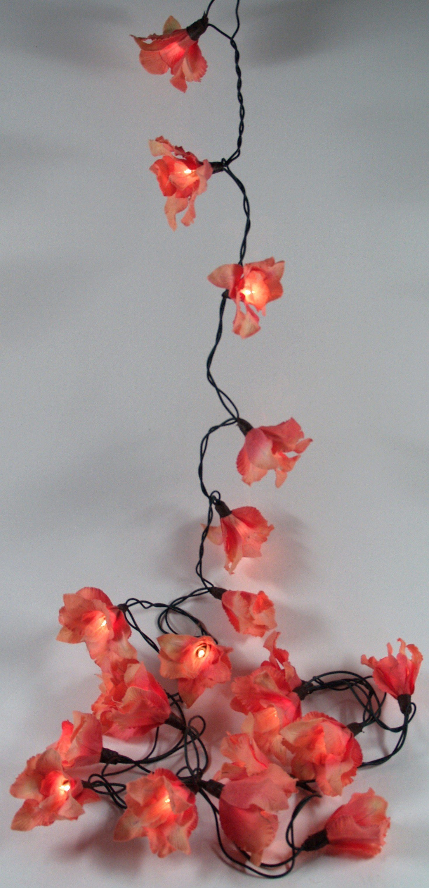 LED-Lichterkette Lotus Blüten LED Lichterkette - Blüte orange