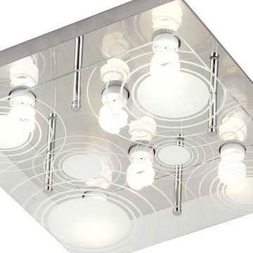 etc-shop LED Deckenleuchte, Leuchtmittel inklusive, Warmweiß, Deckenlampe Deckenleuchte Esszimmerlampe 6 Flammig Glas LED Länge 33cm