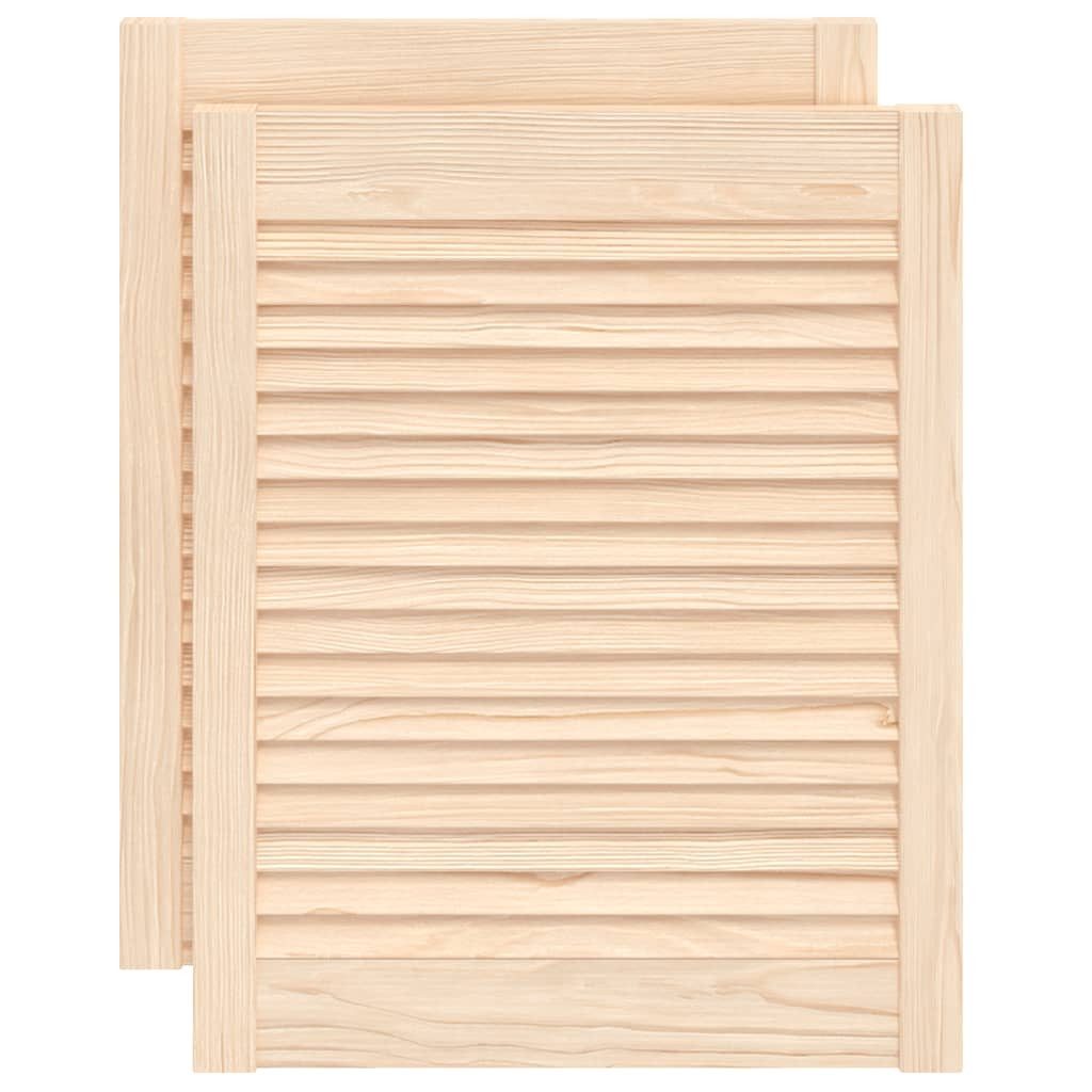 vidaXL Schranktür, Türen Lamellen-Design 2 Stk. 61,5x49,4 cm Massivholz