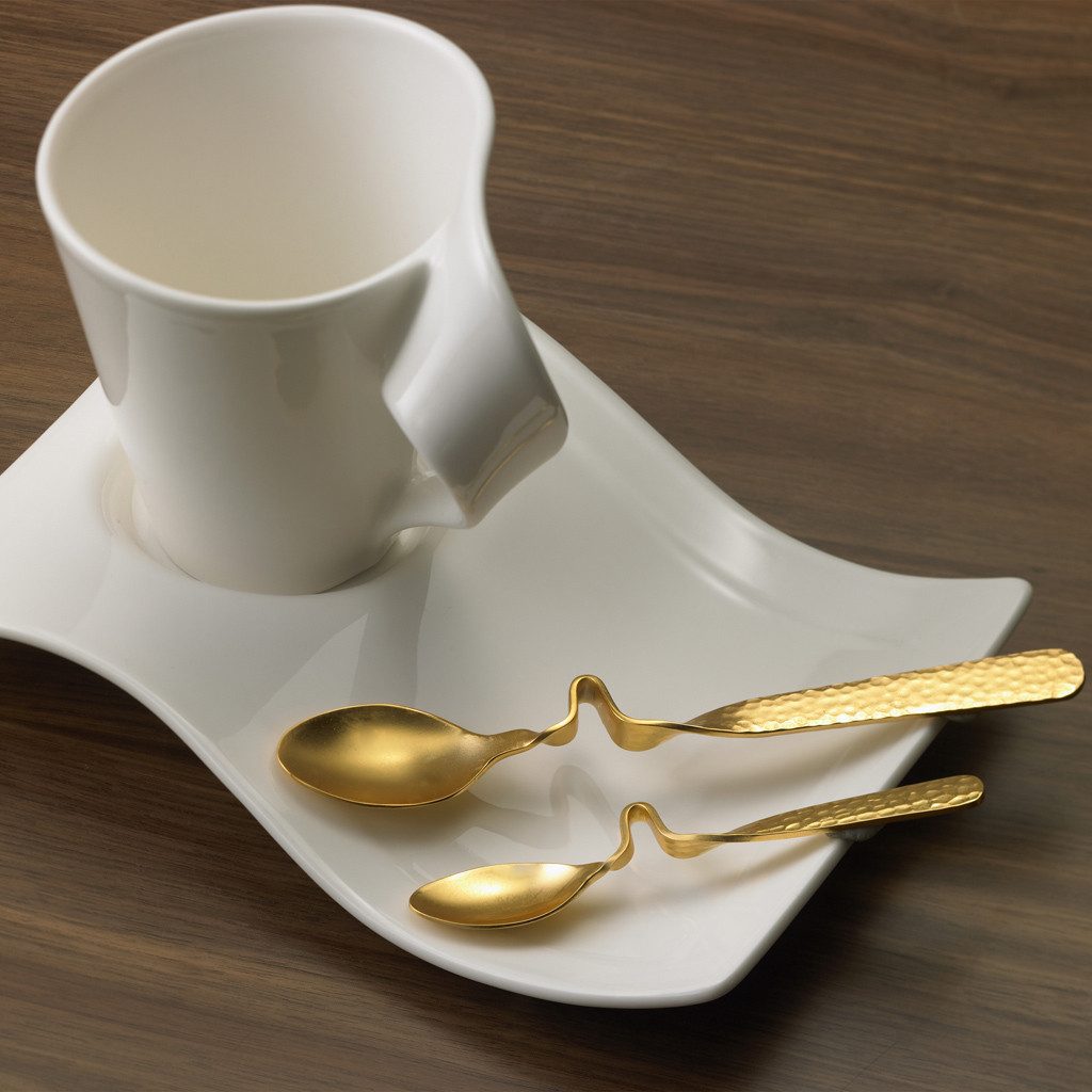 Villeroy & Boch Espressolöffel Espresso-/Mokkalöffel vergoldet (1 Stück), Edelstahl, 1 Stck, spülmaschinenfest