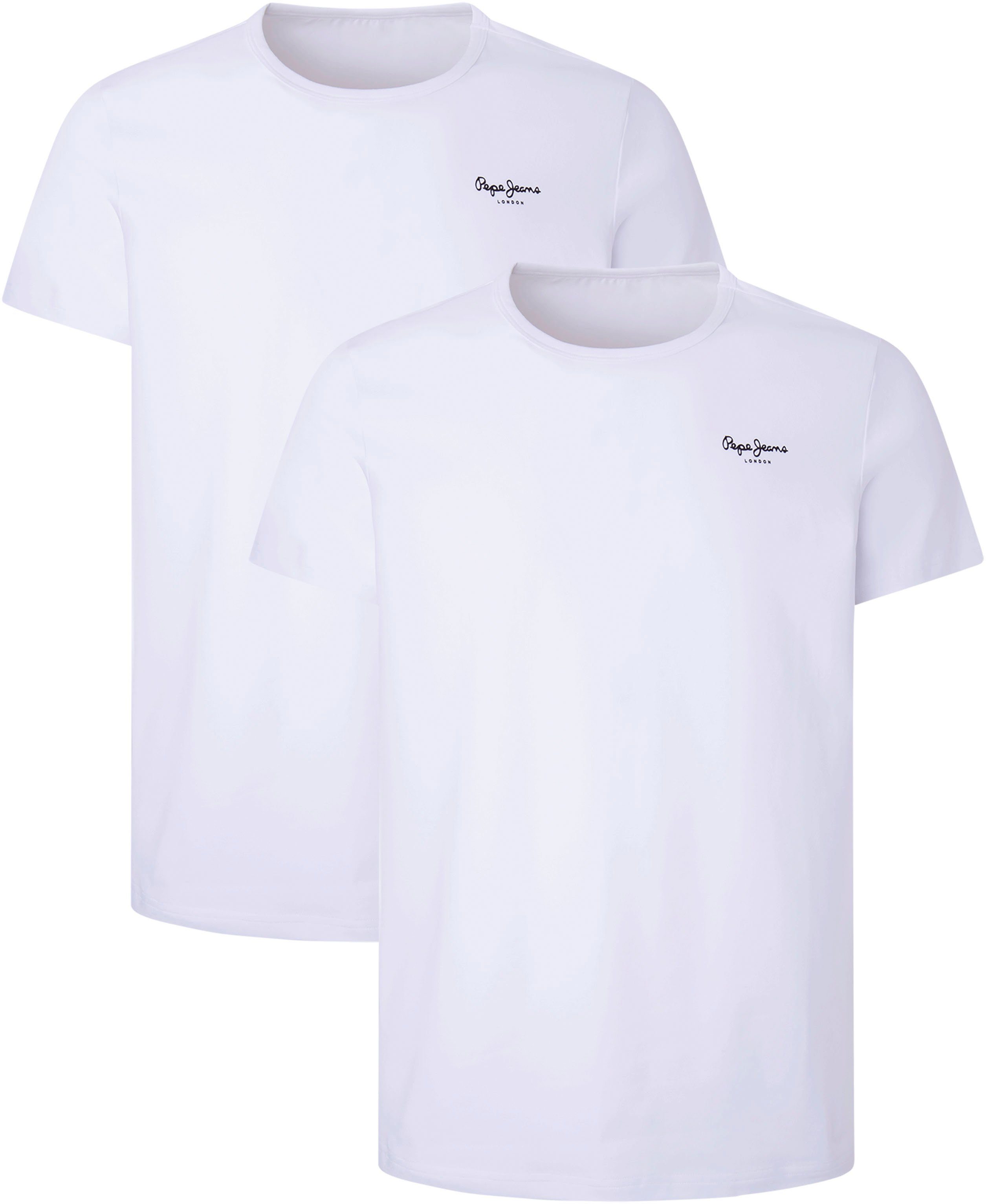 Pepe Jeans Rundhalsshirt (Packung) mit Stretch weiß + weiß | T-Shirts
