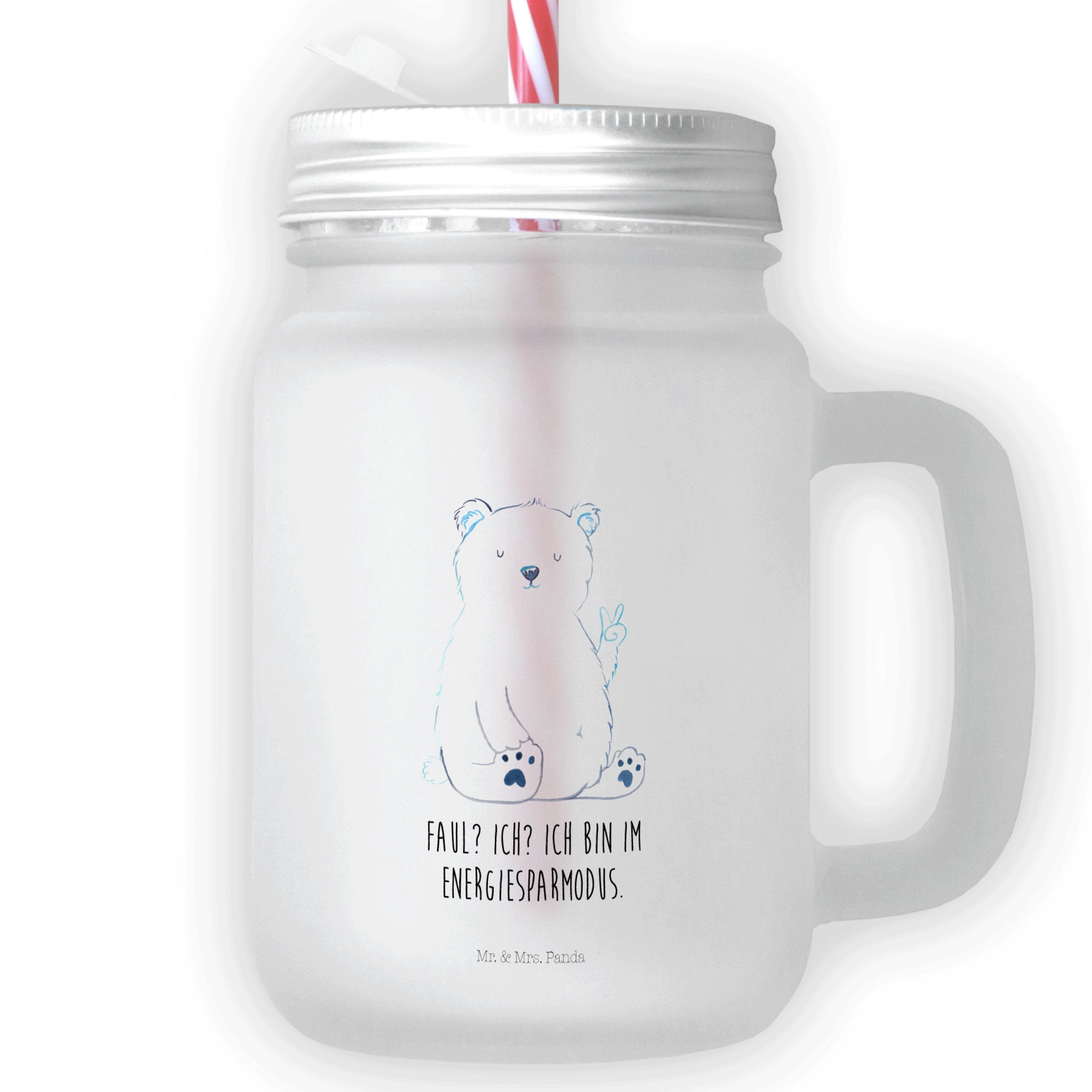 Mr. & Mrs. Panda Cocktailglas Eisbär Faul - Transparent - Geschenk, Cocktailglas, Arbeitsplatz, Hom, Premium Glas