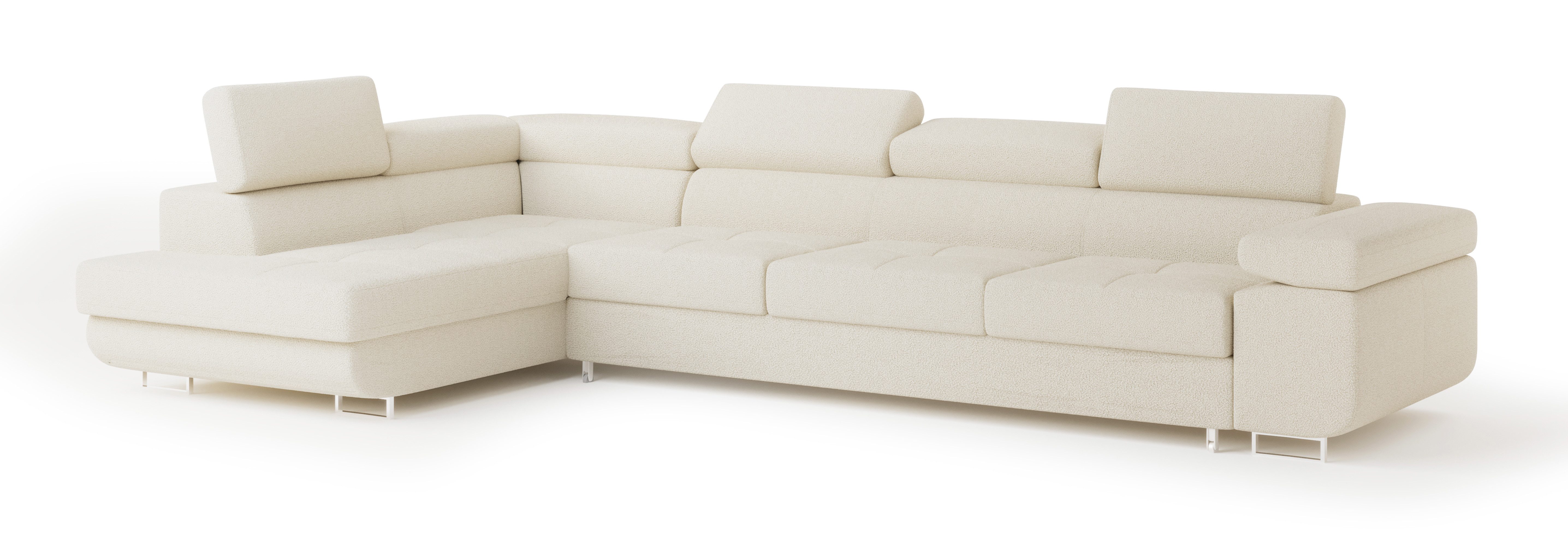 Masseno Ecksofa VICENTE mit Schlaffunktion L-Form, Sofa mit Bettkasten günstig online kaufen