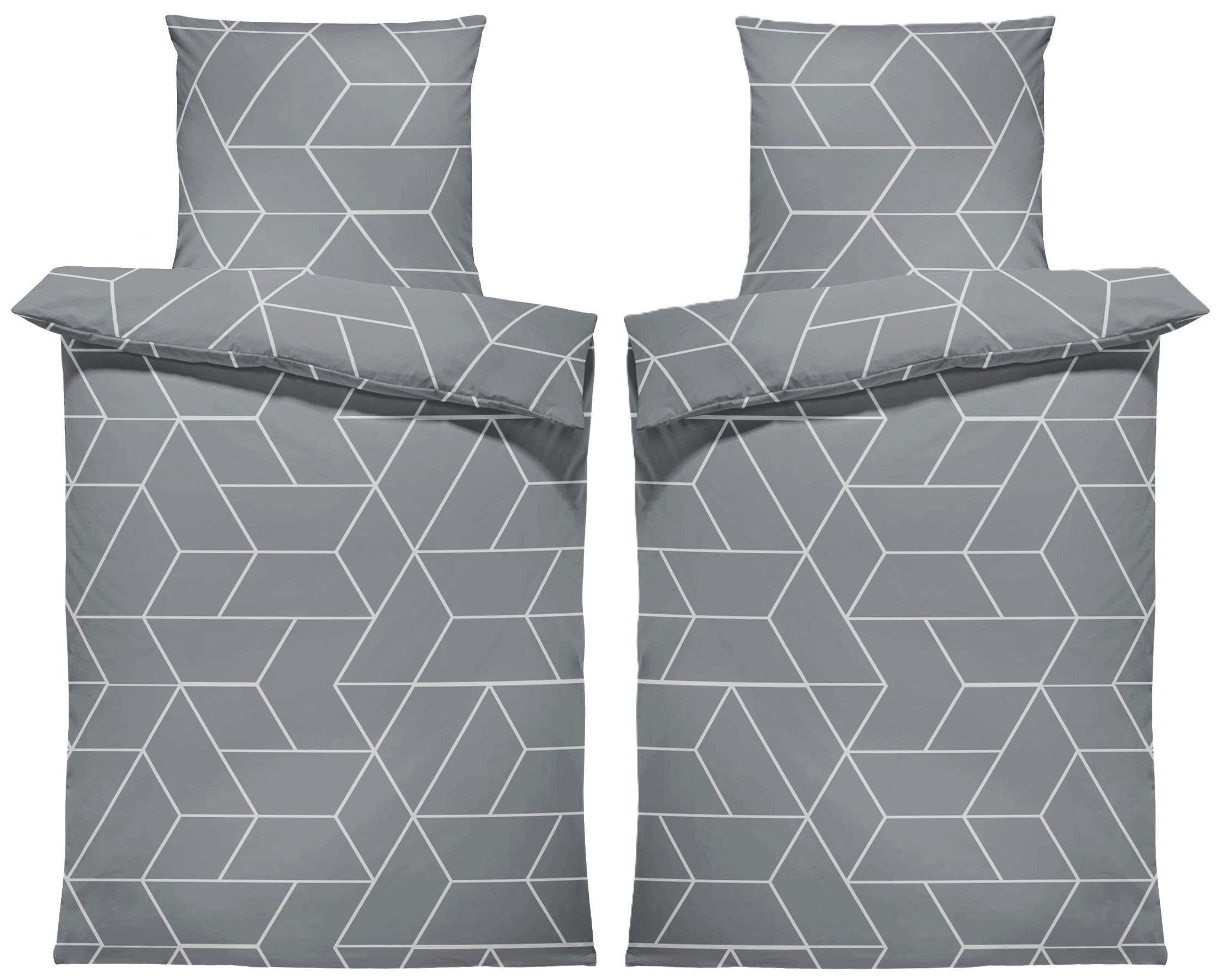 One Home Bettwäsche Jack, Biber, 4 teilig, geometrisch, kuschelig flauschig günstig online kaufen