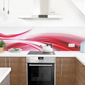 Bilderdepot24 Küchenrückwand rot dekor Abstrakt Wandpaneel Pink Dust Wandverkleidung Küche, (1-tlg., Nischenrückwand - für Fliesenspiegel ohne Bohren - matt), Spritzschutz Rückwand Küche Herd - Folie selbstklebend versch. Größen