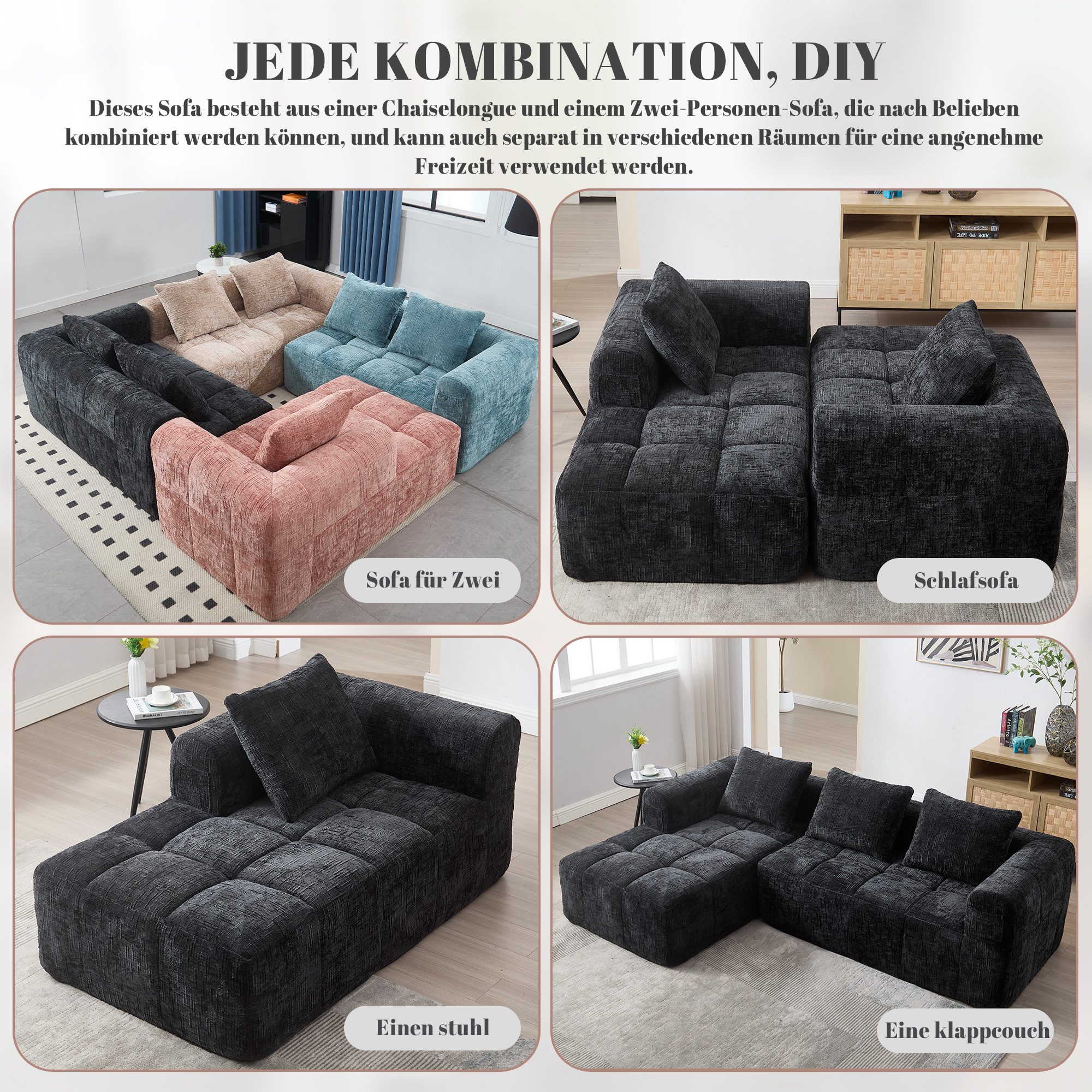 OKWISH Sofa Schlafsofa Kindersofa Loungesofa, mit günstig online kaufen
