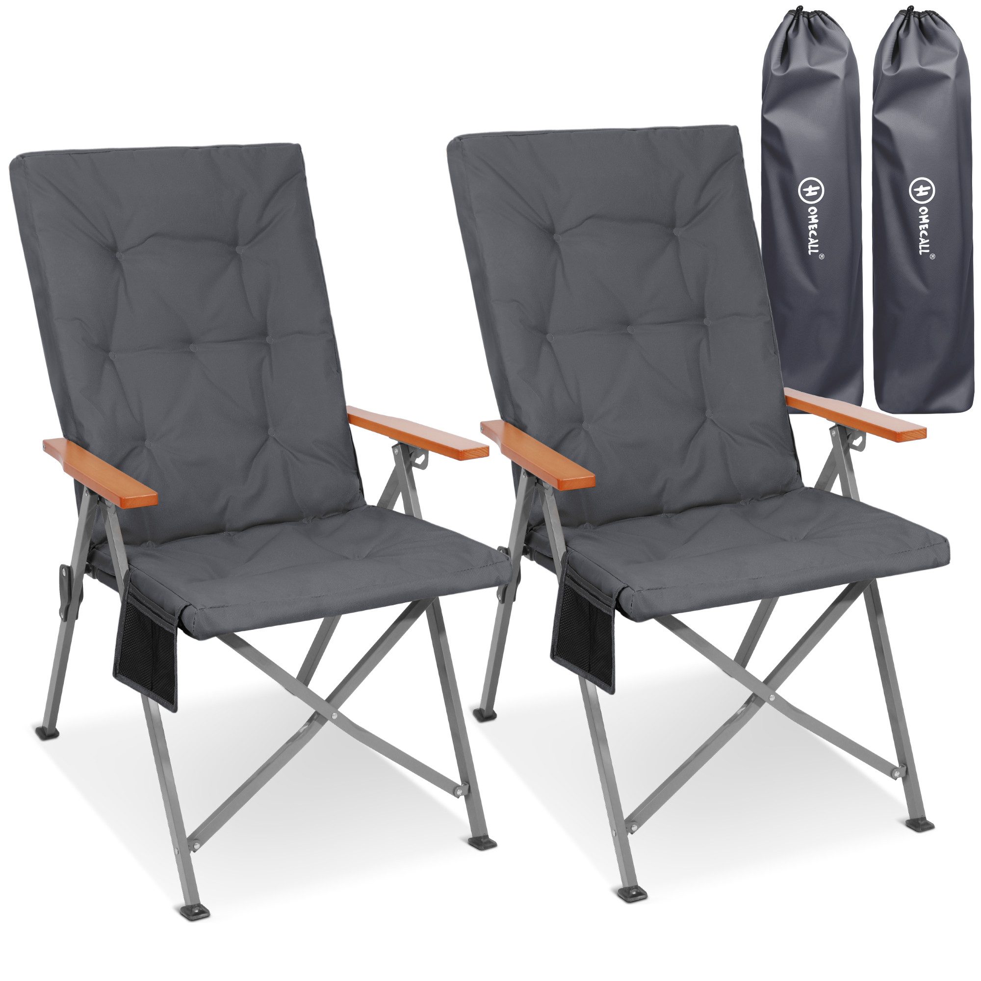 HOMECALL Campingstuhl Faltbar Hochlehner Luxus Klappstuhl mit 4,5cm Dicke G günstig online kaufen