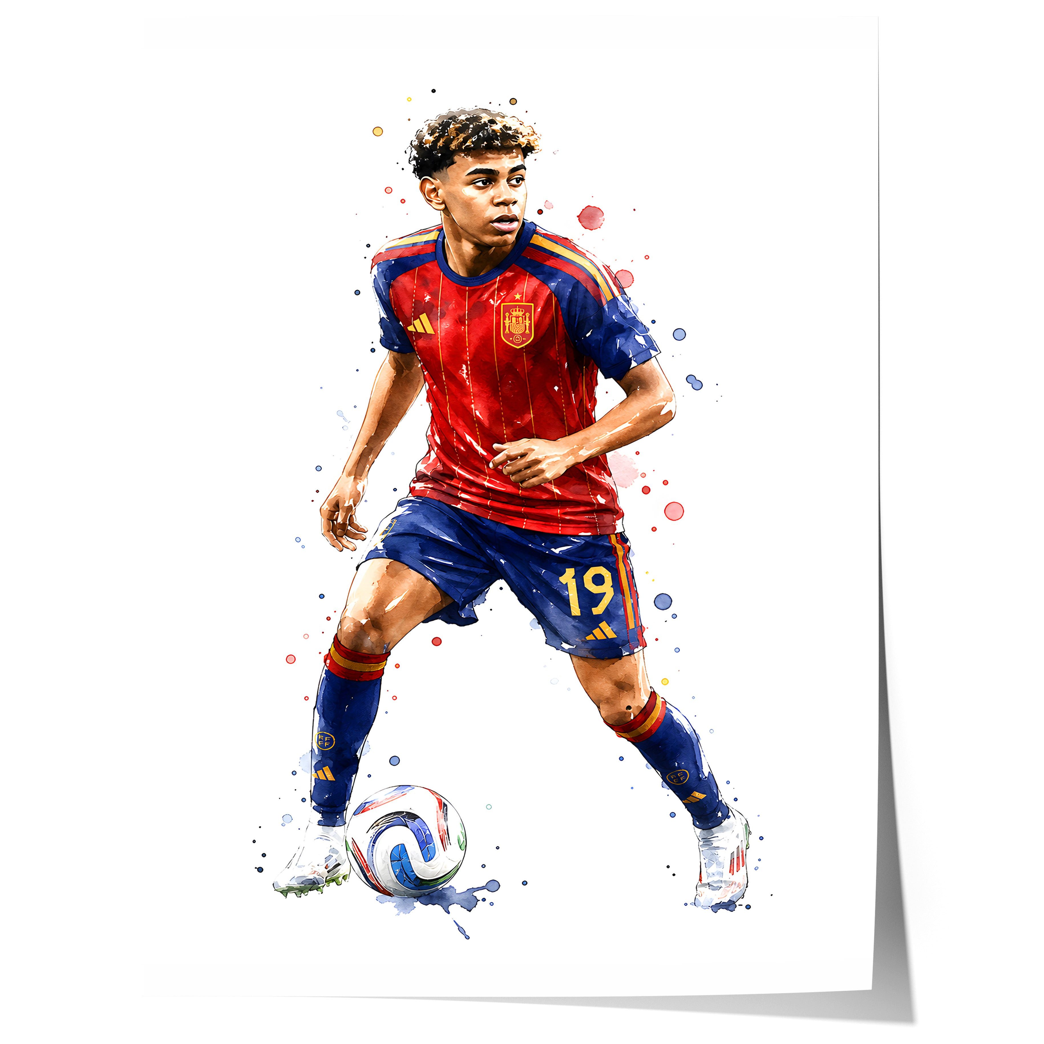 JUSTGOODMOOD Poster Spanien Fussball Geschenkidee Aquarell Sport Wandbild Deko Print ohne, (1 St)