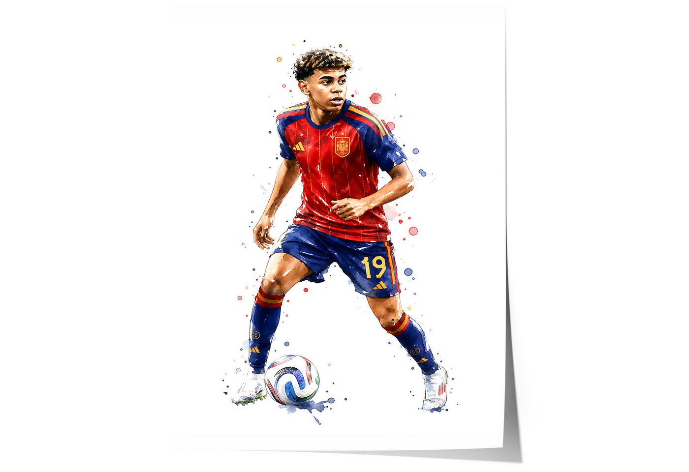 JUSTGOODMOOD Poster Spanien Fussball Geschenkidee Aquarell Sport Wandbild Deko Print ohne, (1 St)