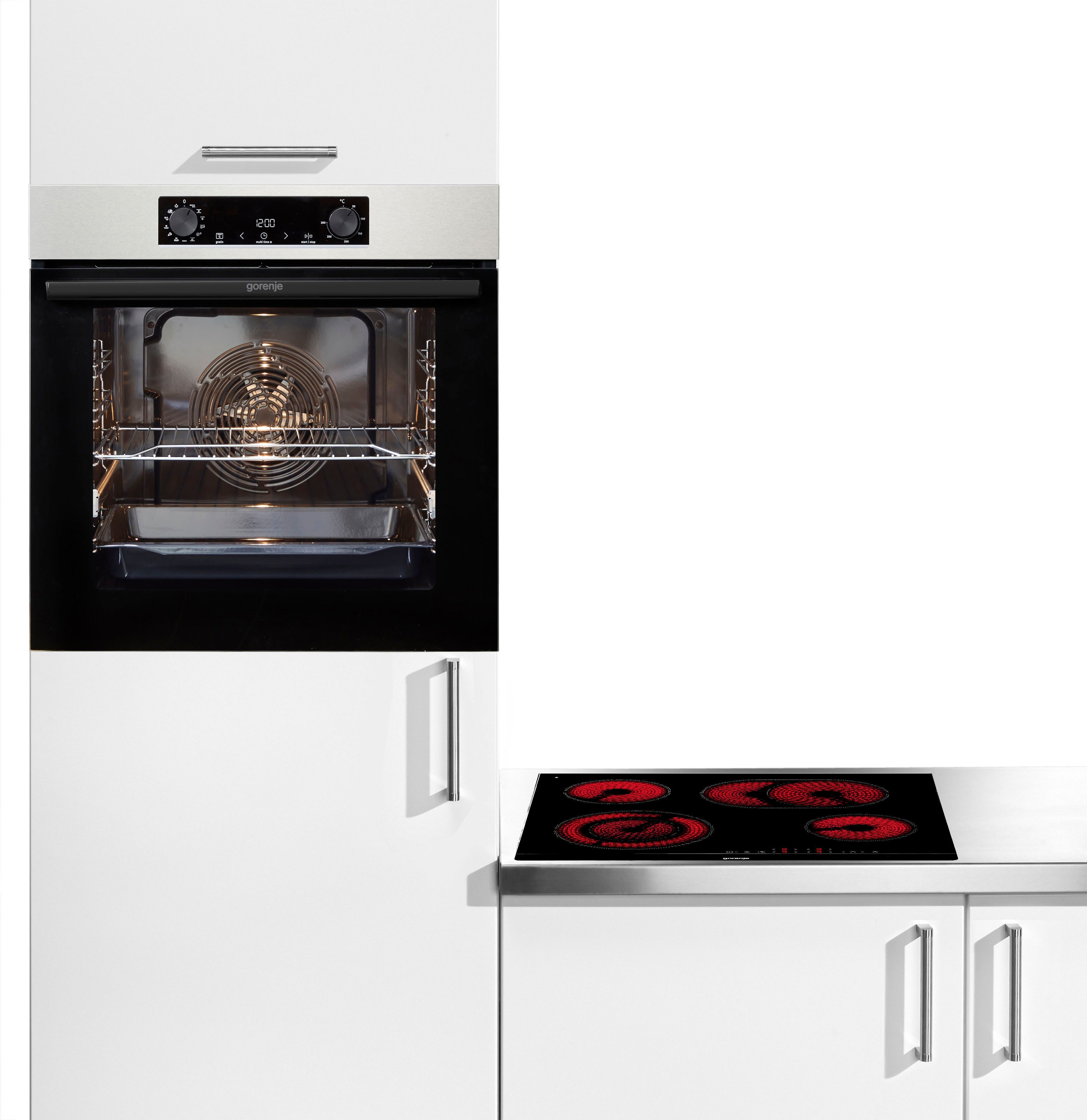 GORENJE Backofen-Set Pacific Backofen-Set Basic 2021, mit 1-fach-Teleskopauszug, Aqua Clean, Pizzafunktion mit 300 °C – perfekt für Pizza, Focaccia und mehr!