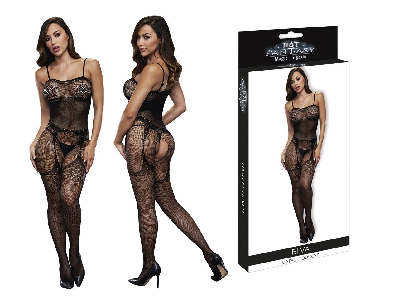 Fantasy Lingerie Catsuit FANTASY HOT Crotchless Hot Bodystocking