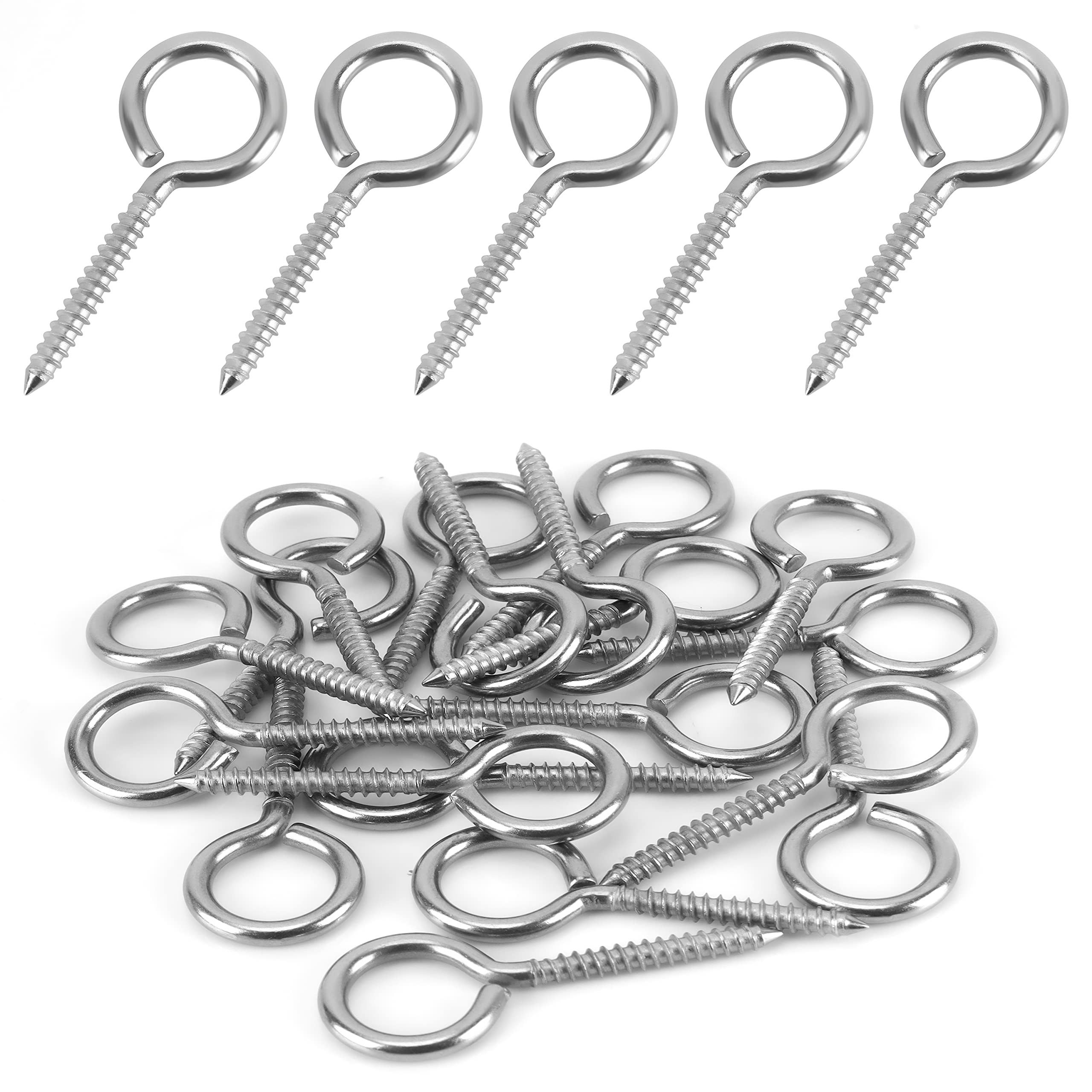 Spanngurt Edelstahl Ösen Schraubhaken M4 Set 20 Stück 5,3 cm