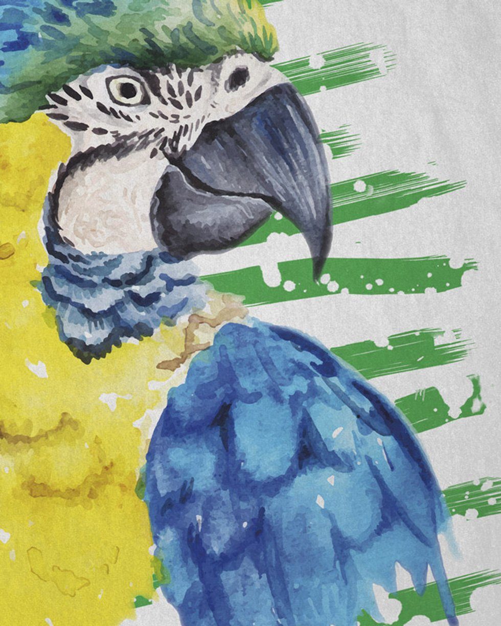 T-Shirt Sommer Print-Shirt regenwald vögeln style3 vogelfreund Herren Papagei gelbbrustara