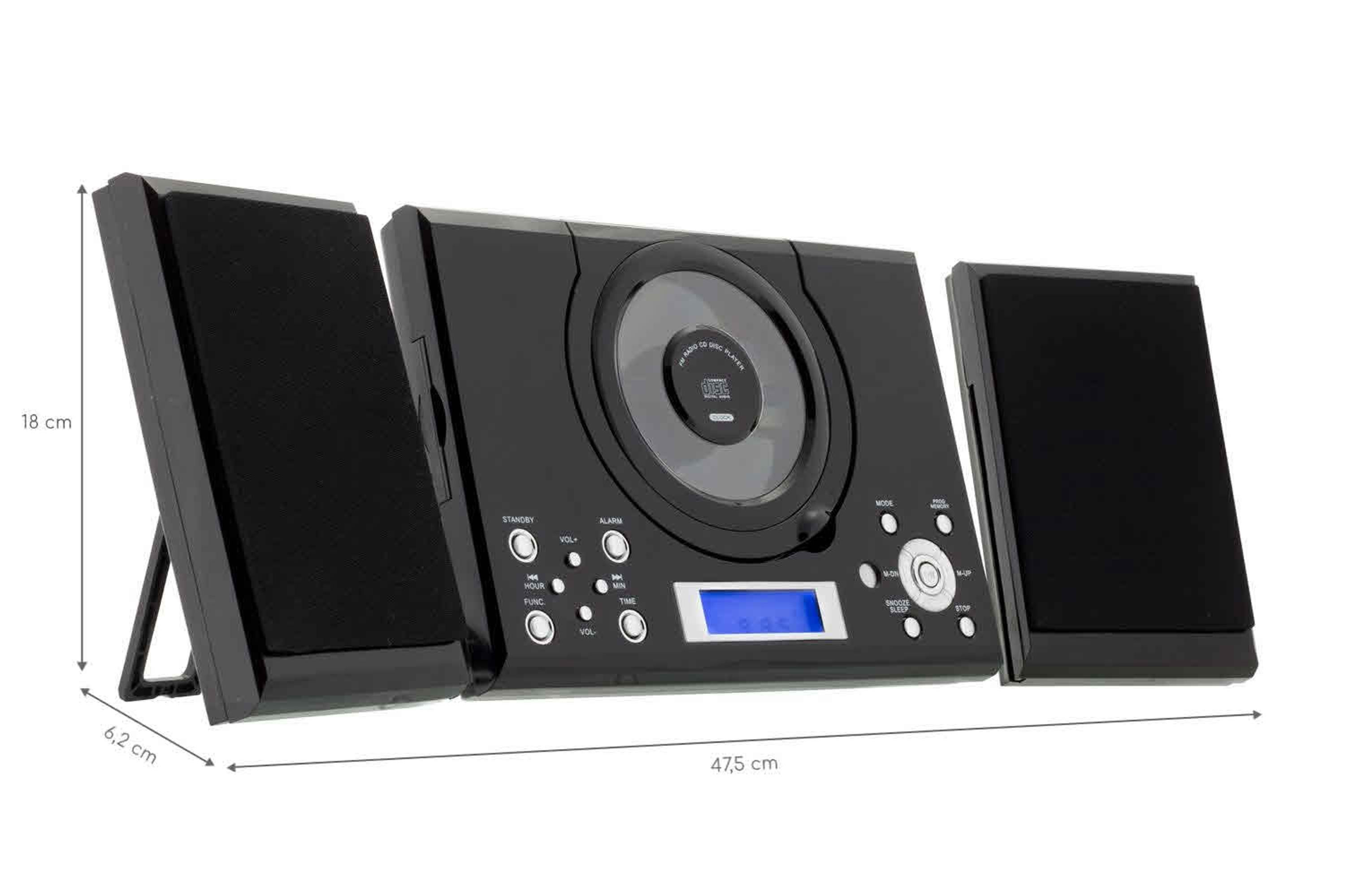ROXX MC 201 Kompaktanlage (Stereoanlage mit CD-Player, Radio, Kopfhöreranschluß und AUX-IN)