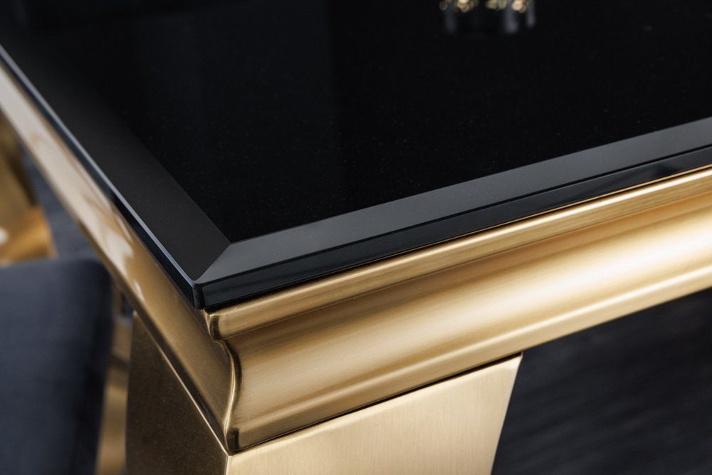 riess-ambiente Esstisch MODERN BAROCK 180cm schwarz / gold (Einzelartikel, 1-St), Küche · Opalglas · Edelstahl · eckig – Bild 4 von 5