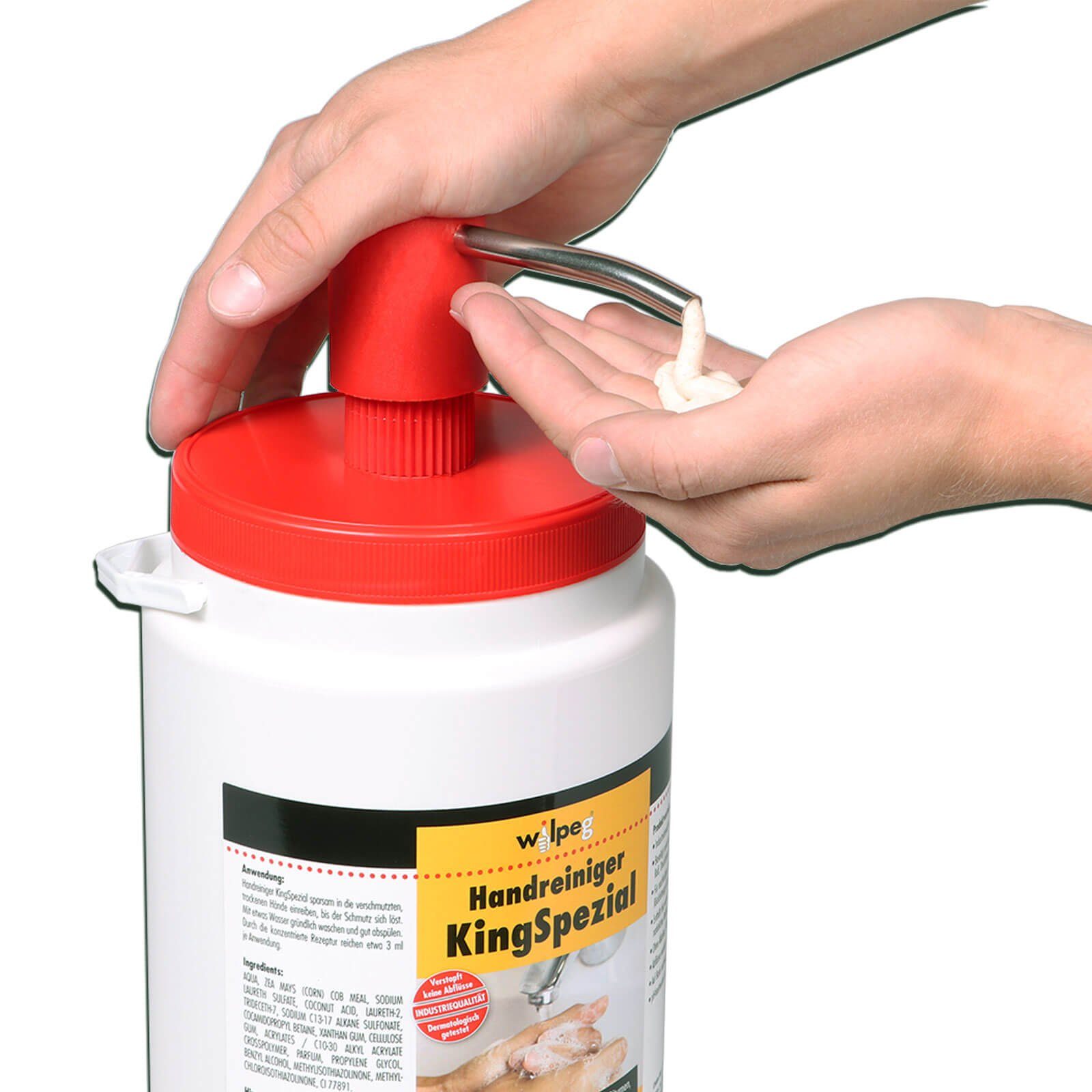 wilpeg® Handcreme Handreiniger pflegt Handwaschpaste KingSpezial 3L+Waschbürste, reinigt