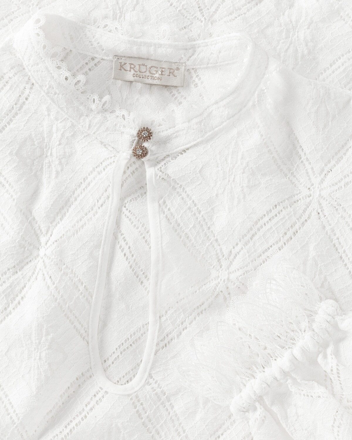 KRÜGER COLLECTION Dirndlbluse Spitzenbluse mit Knöpfen