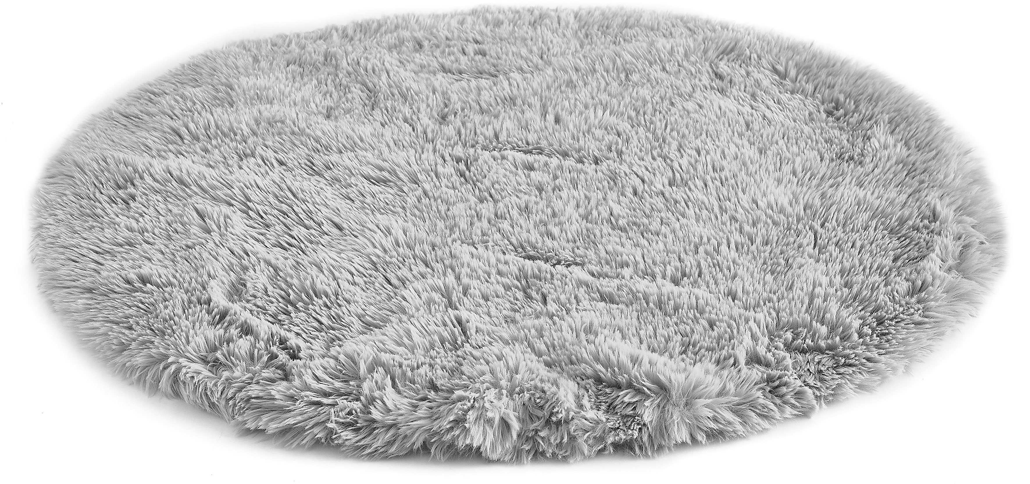 OTTO home Stuhlkissen Sitzauflage Alpa, Kunstfell, 4er Set, ungepolstert, rund, Ø 34 cm, sehr weich, waschbar