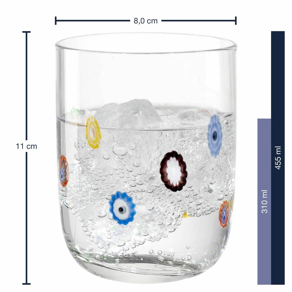 LEONARDO Glas Fiori, 455 ml, Glas, lebensmittelgerecht