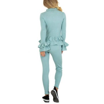 Ital-Design Freizeitanzug Damen Freizeit, Stretch Zweiteiler in Mint