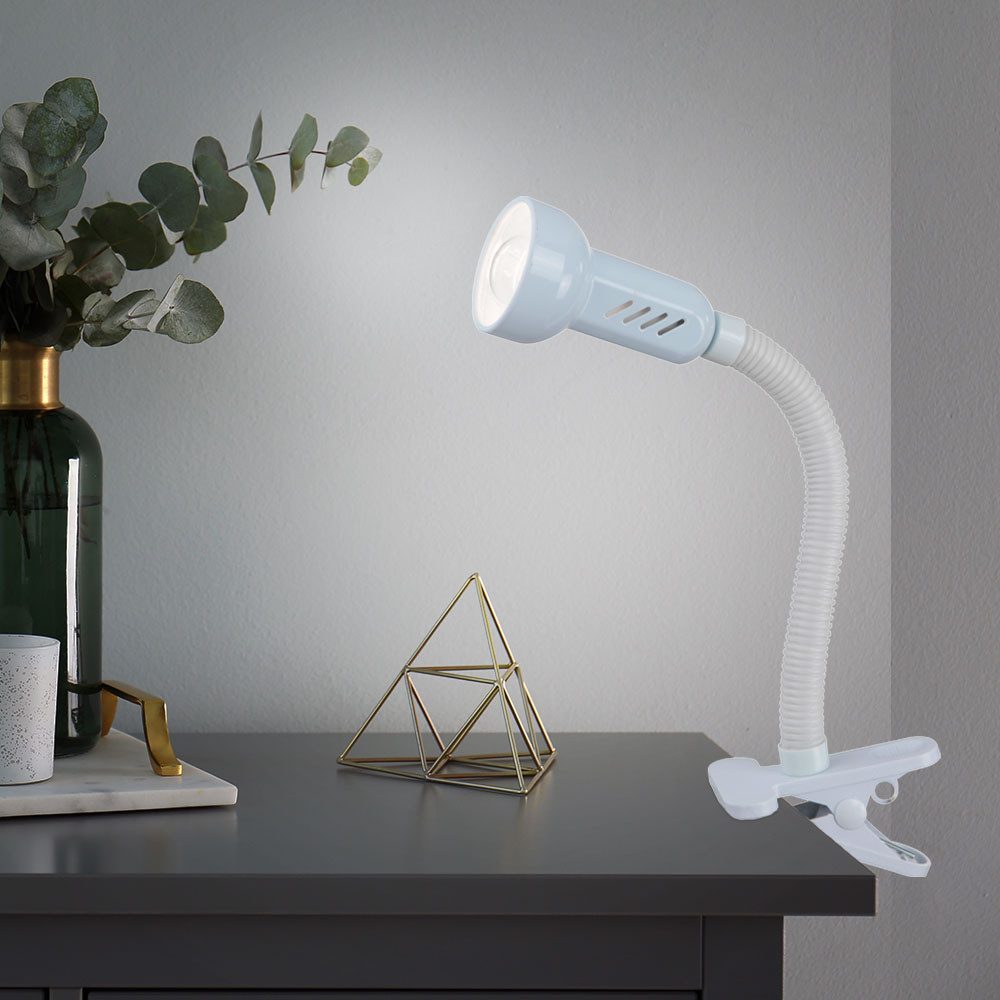 GLOBO LIGHTING Klemmleuchte, Leuchtmittel inklusive, Warmweiß, Farbwechsel, Schreibtischleuchte Klemmlampe RGB LED Flexo-Arm Fernbedienung dimmbar