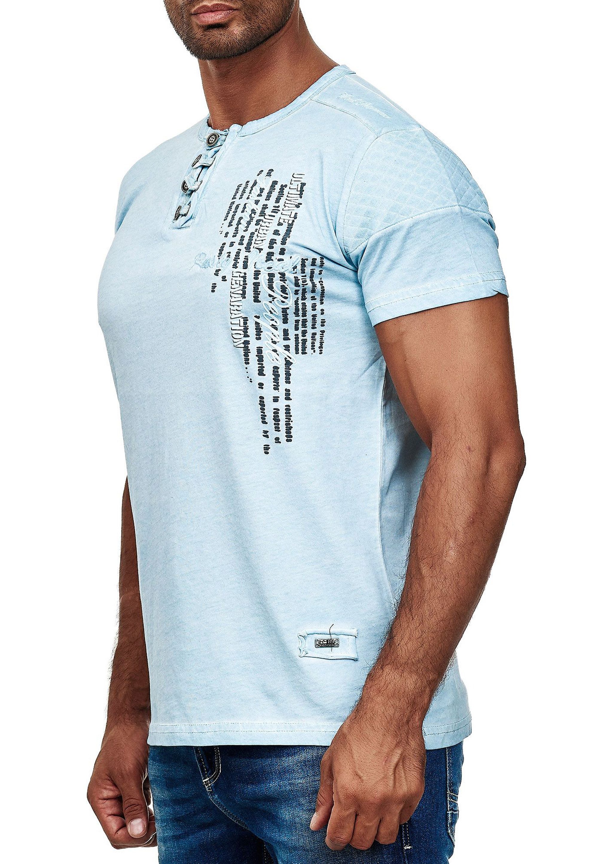 R-NEAL T-Shirt T-Shirt Verwaschen mit Knopfleiste günstig online kaufen