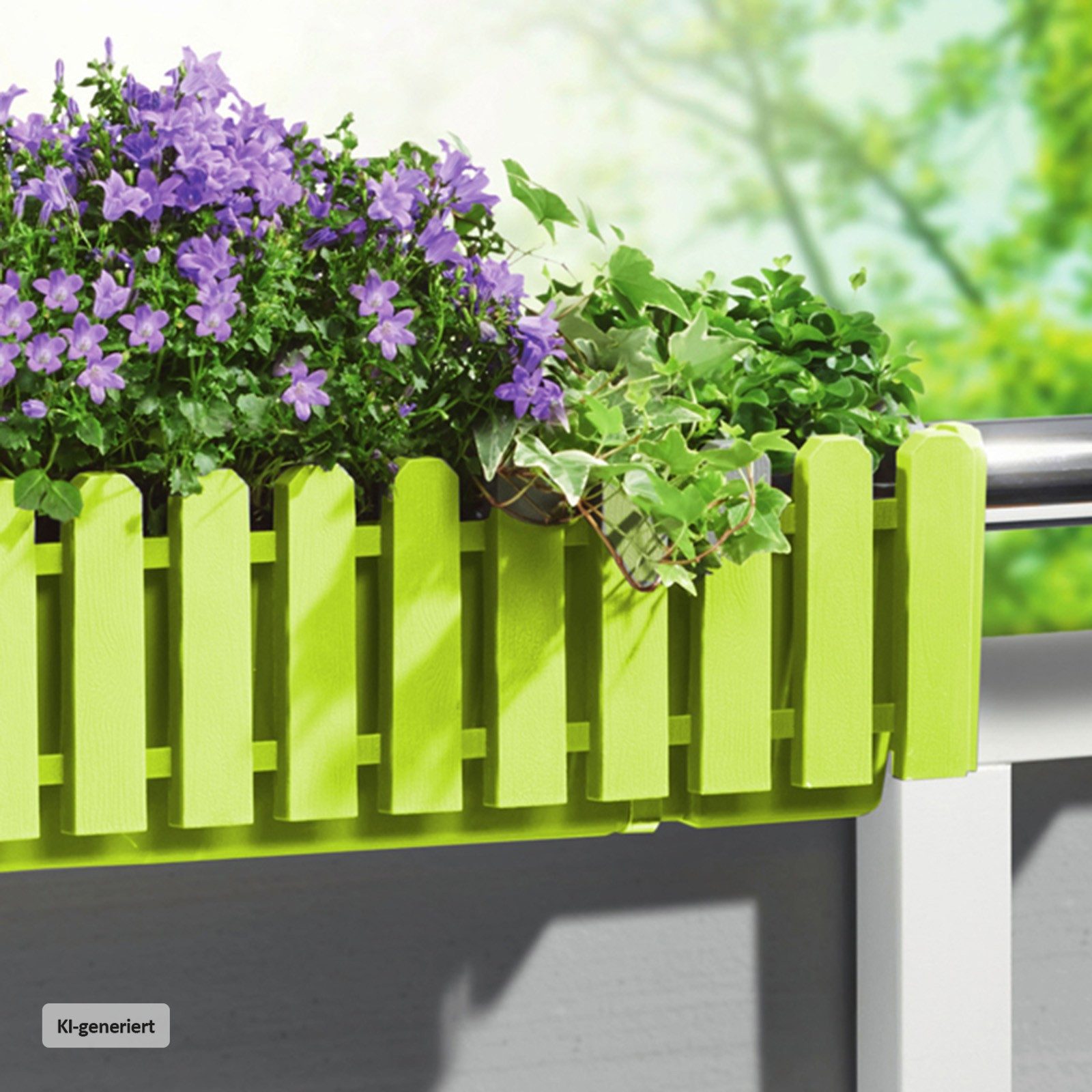 HTI-Living Blumenkasten mit Wasserspeicher Nessa 75 cm Grün (Stück, 1 St., 1 Blumenkasten), inklusive Wasserstandsanzeige und Balkonhalterung