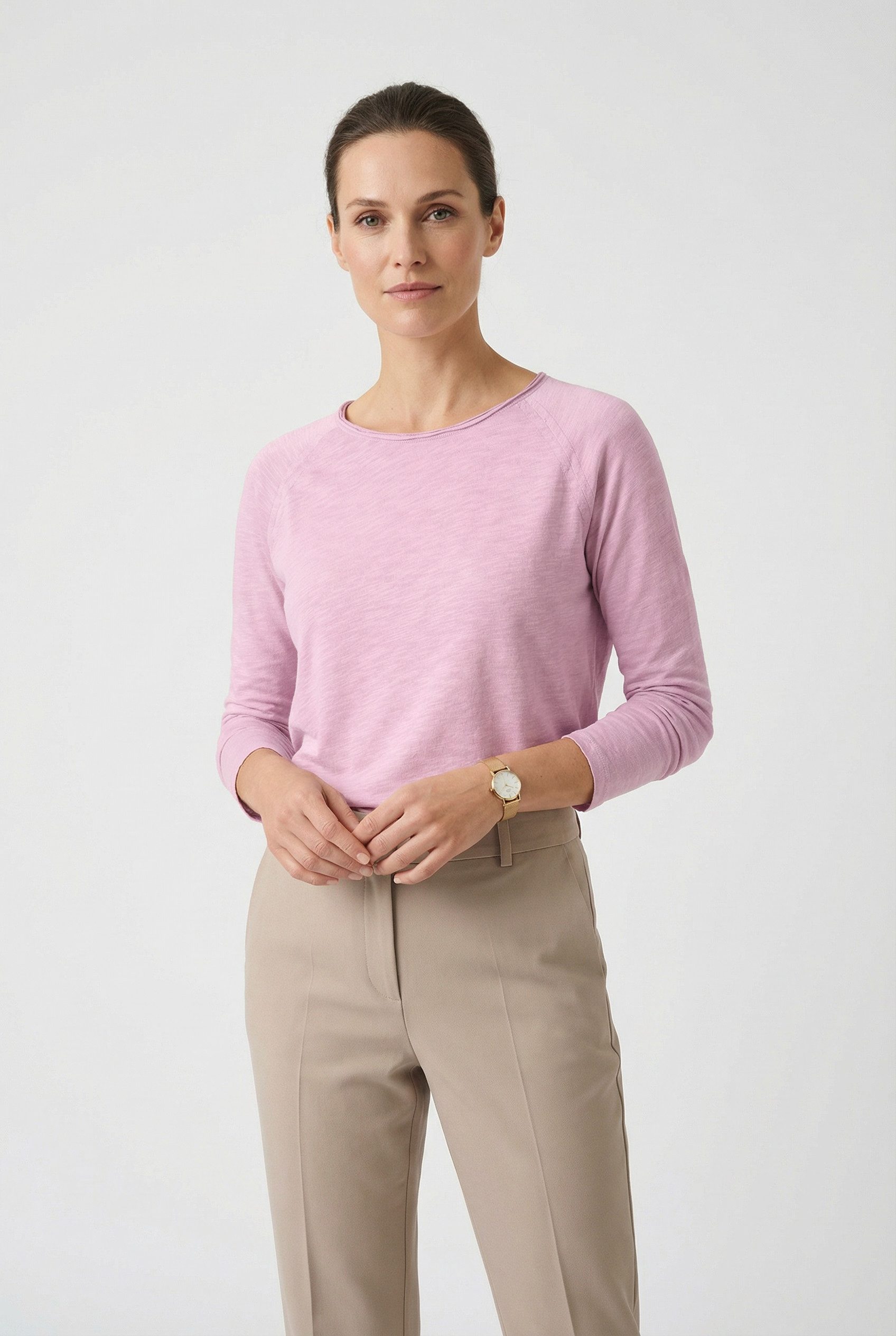 RICHROYAL Langarmshirt 2409 O HJ LS mit offener Ausschnittkante und Saum günstig online kaufen