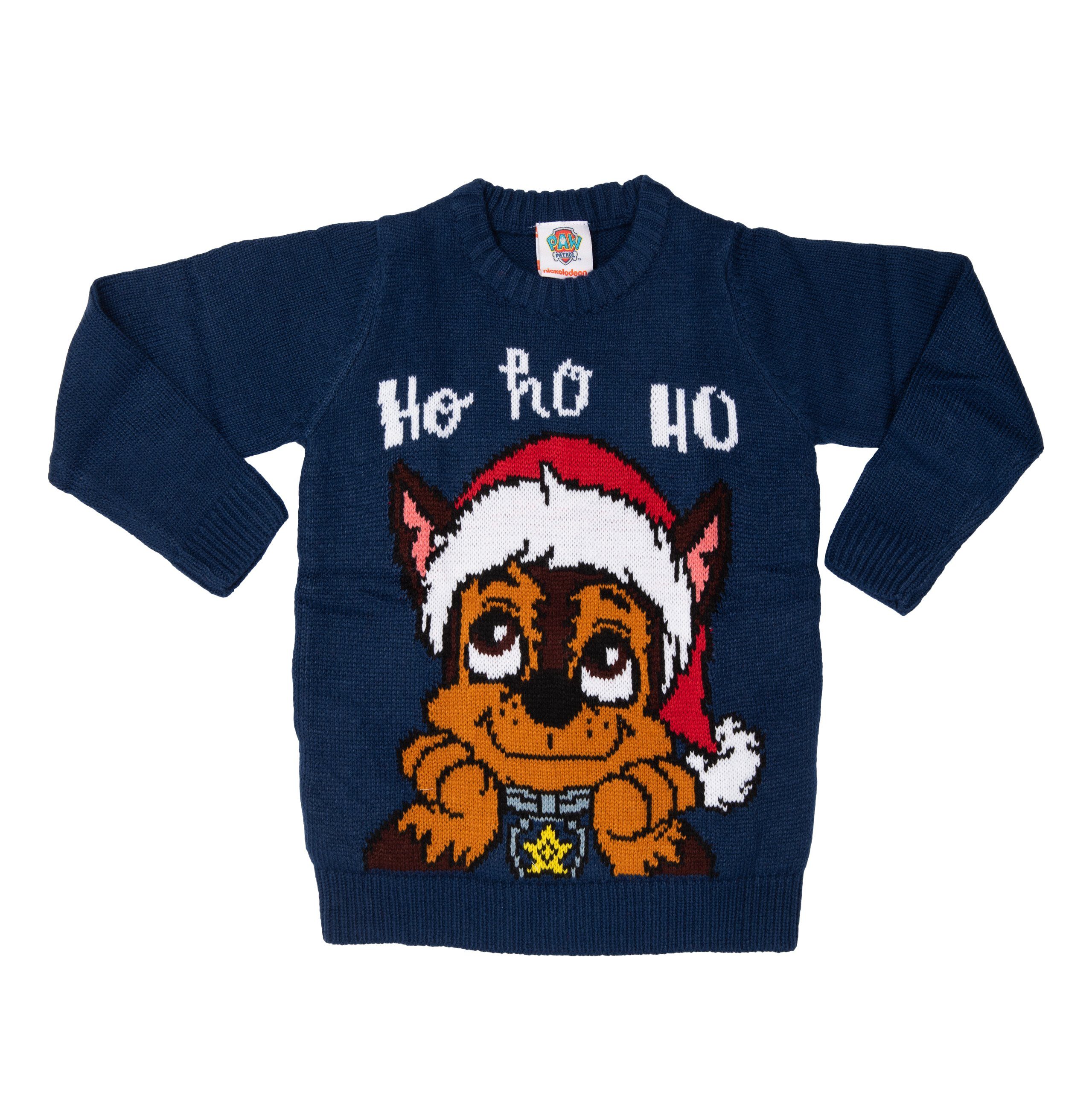 United Labels® Weihnachtssweatshirt Paw Patrol Weihnachtspullover für  Kinder - Chase Ho ho ho Winter Strick Pullover Sweatshirt Ugly Christmas  Sweater Weihnachten Blau