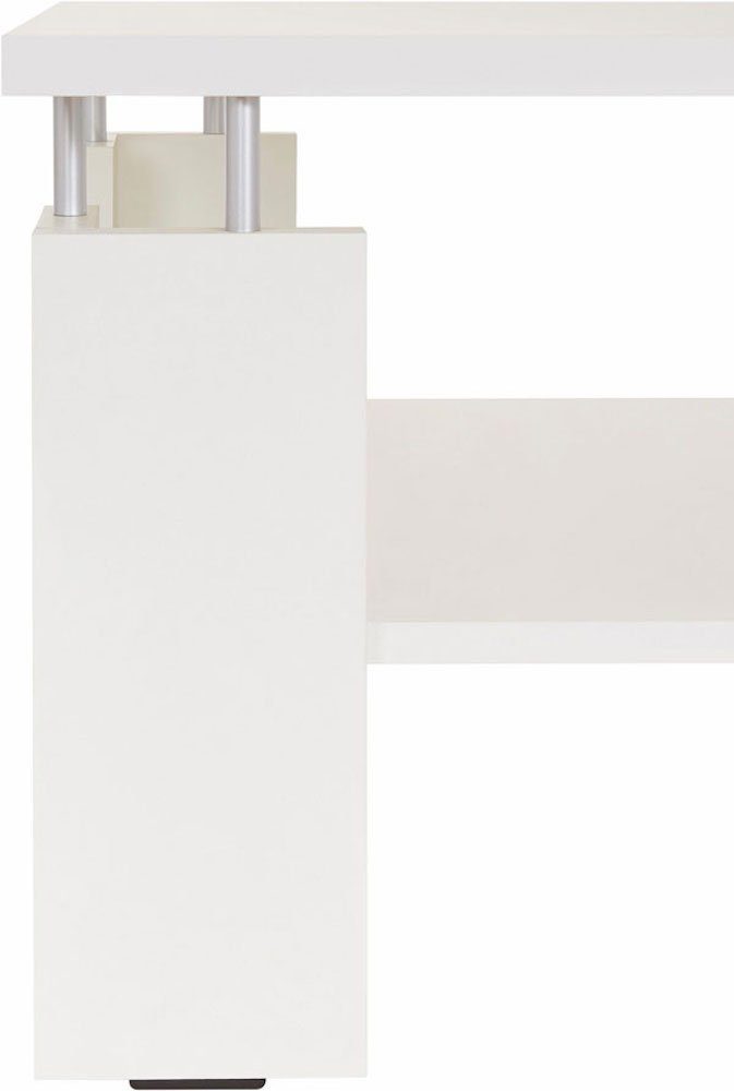 Feldmann-Wohnen Couchtisch, weiß 105x60cm mit Ablageboden