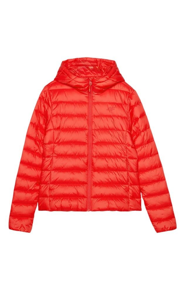 4F Allwetterjacke Steppjacke F468 Down Jacket mit Kapuze (Daunenfüllung) rot Damen