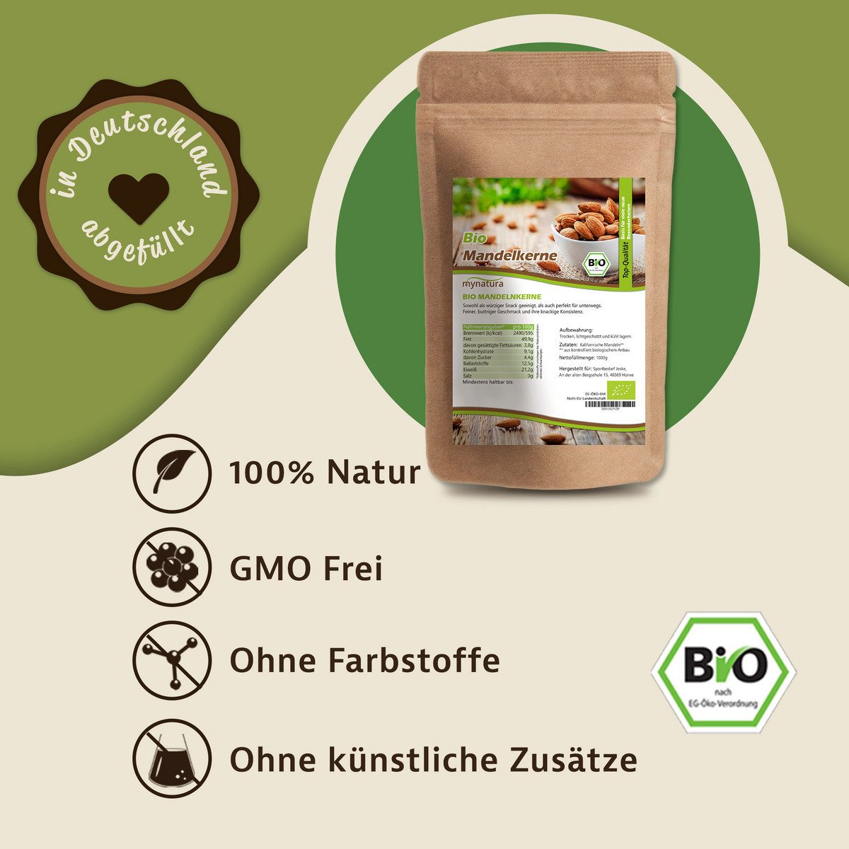 Mynatura Samen Mynatura Bio Mandelkerne unbehandelt