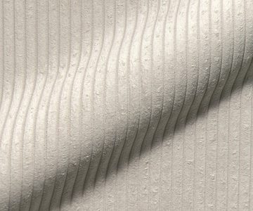 DELIFE Ecksofa Marla, Cordstoff Cord Creme-Weiß 285x140 cm Recamiere rechts Ecksofa