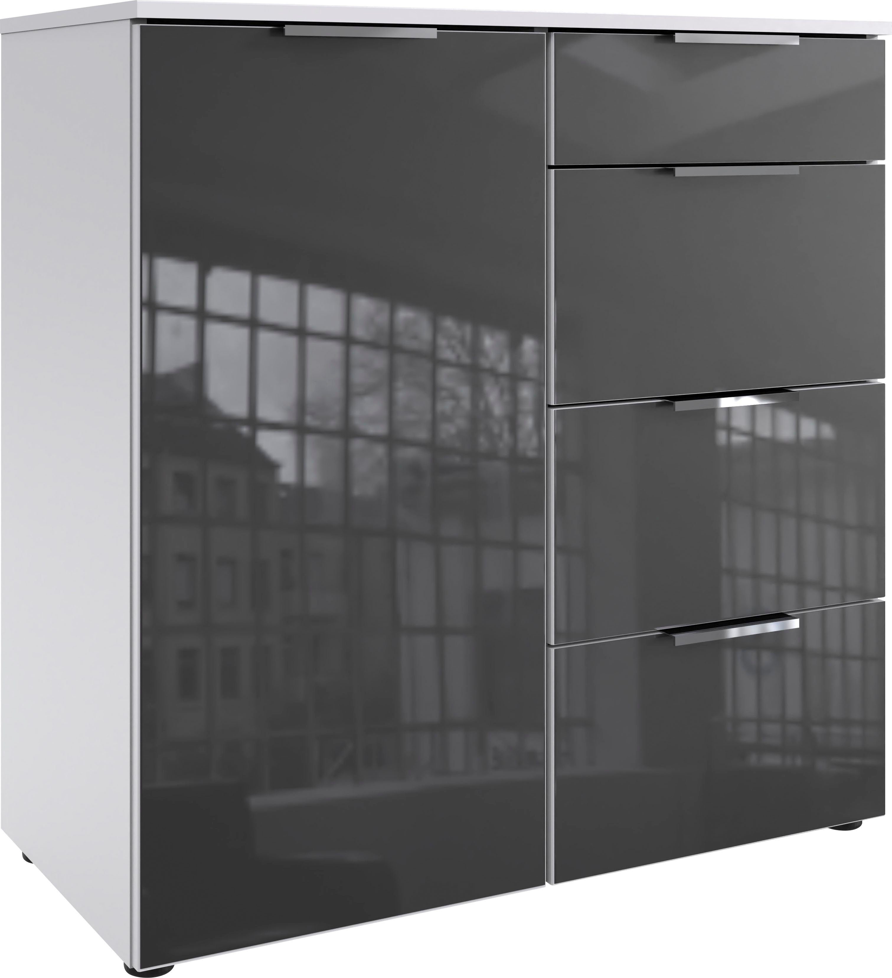 Wimex Kombikommode Level36 C by fresh to go, mit Glaselementen auf der Front, soft-close Funktion, 81cm breit