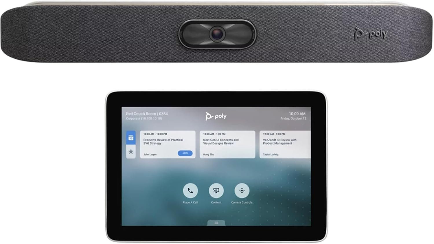 Polycom Poly Studio X30 Bundle mit TC8 – 4K Videokonferenz, 8 Zoll Touch Lautsprechersystem