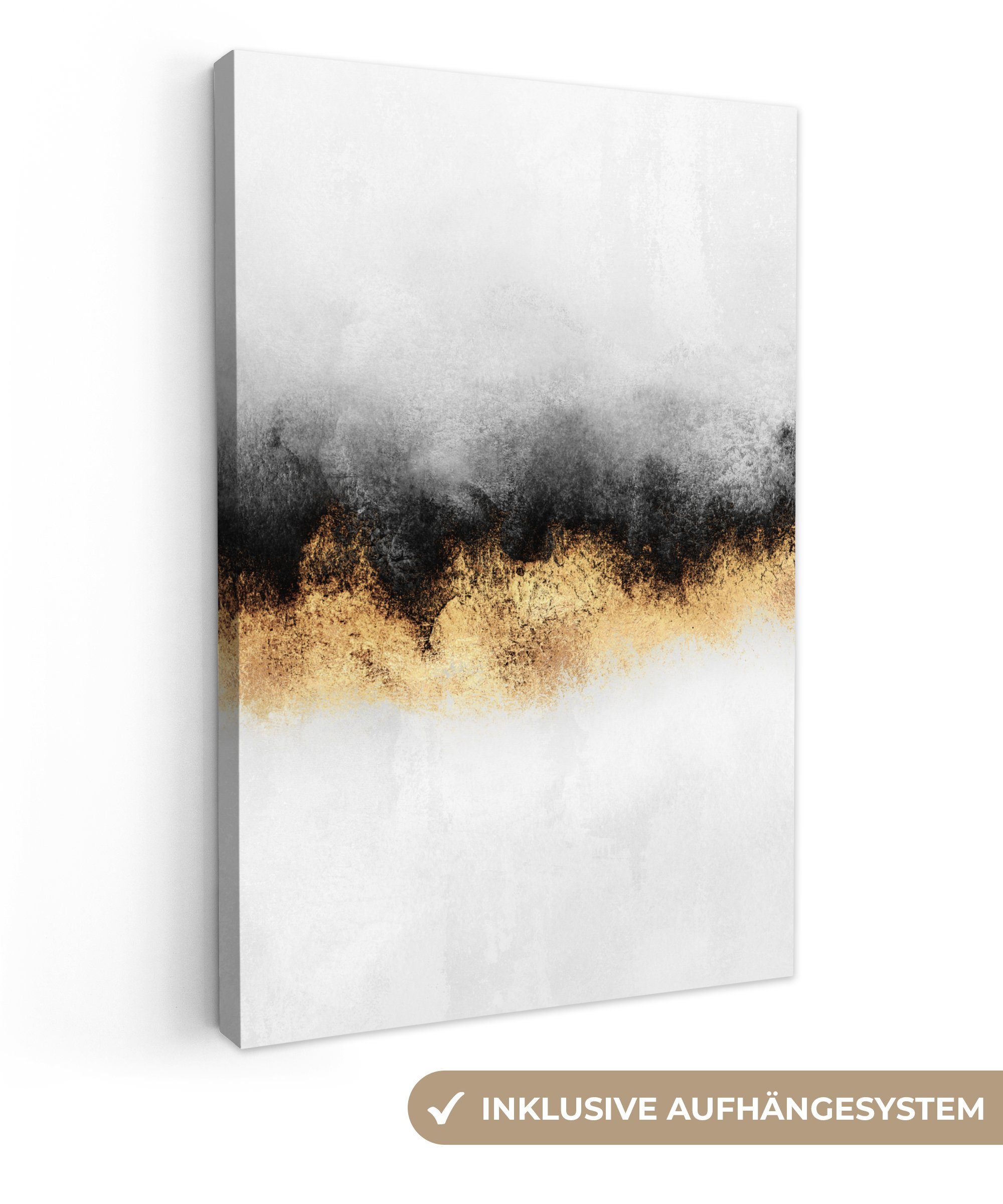 OneMillionCanvasses® Leinwandbild Gold - Chic - Abstrakt - Schwarz - Weiß - günstig online kaufen