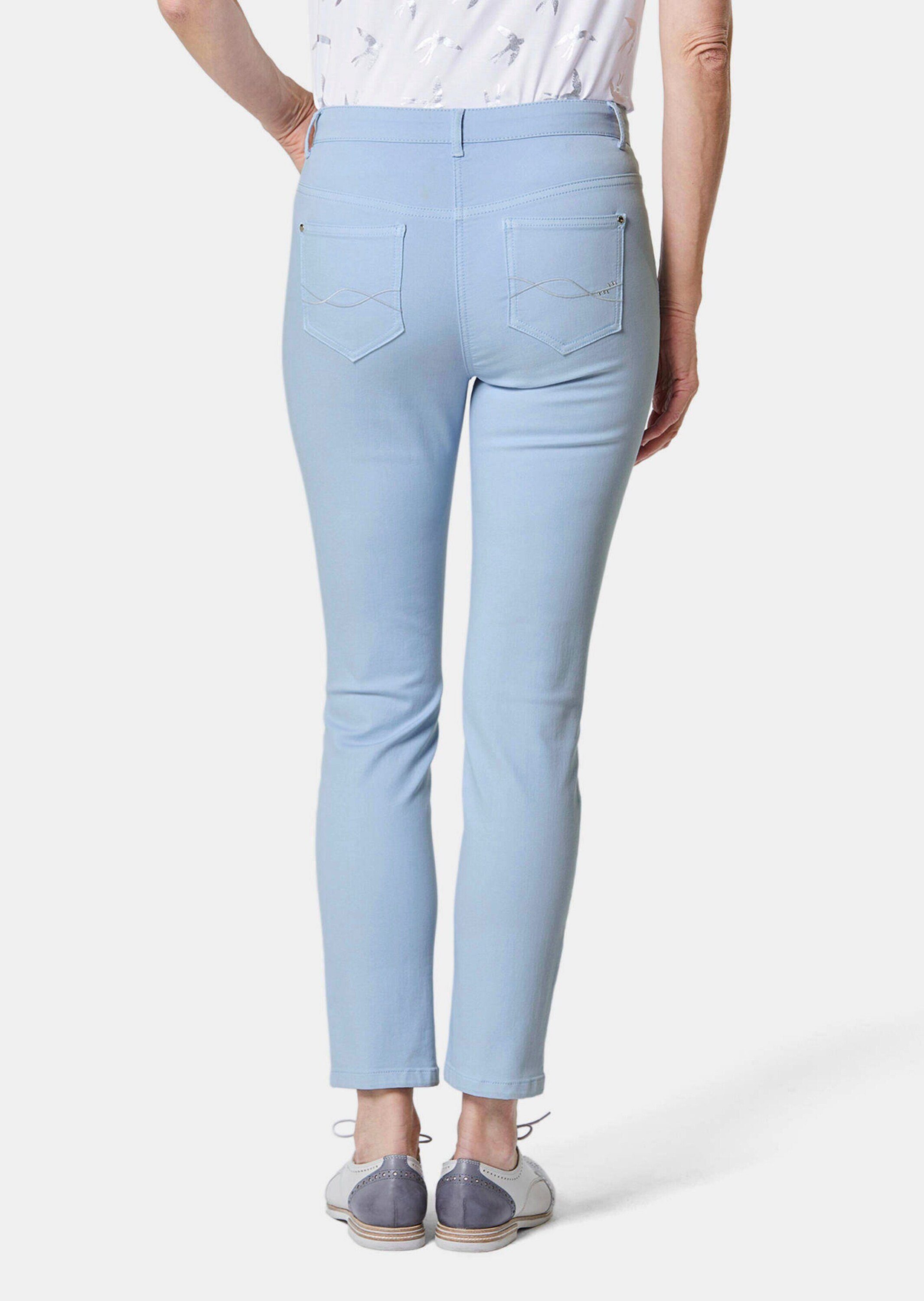 GOLDNER 7/8-Caprijeans Kurzgröße: Schmale Stretchhose BELLA Sommerliche, komfortable Skinny Fit Damenjeans