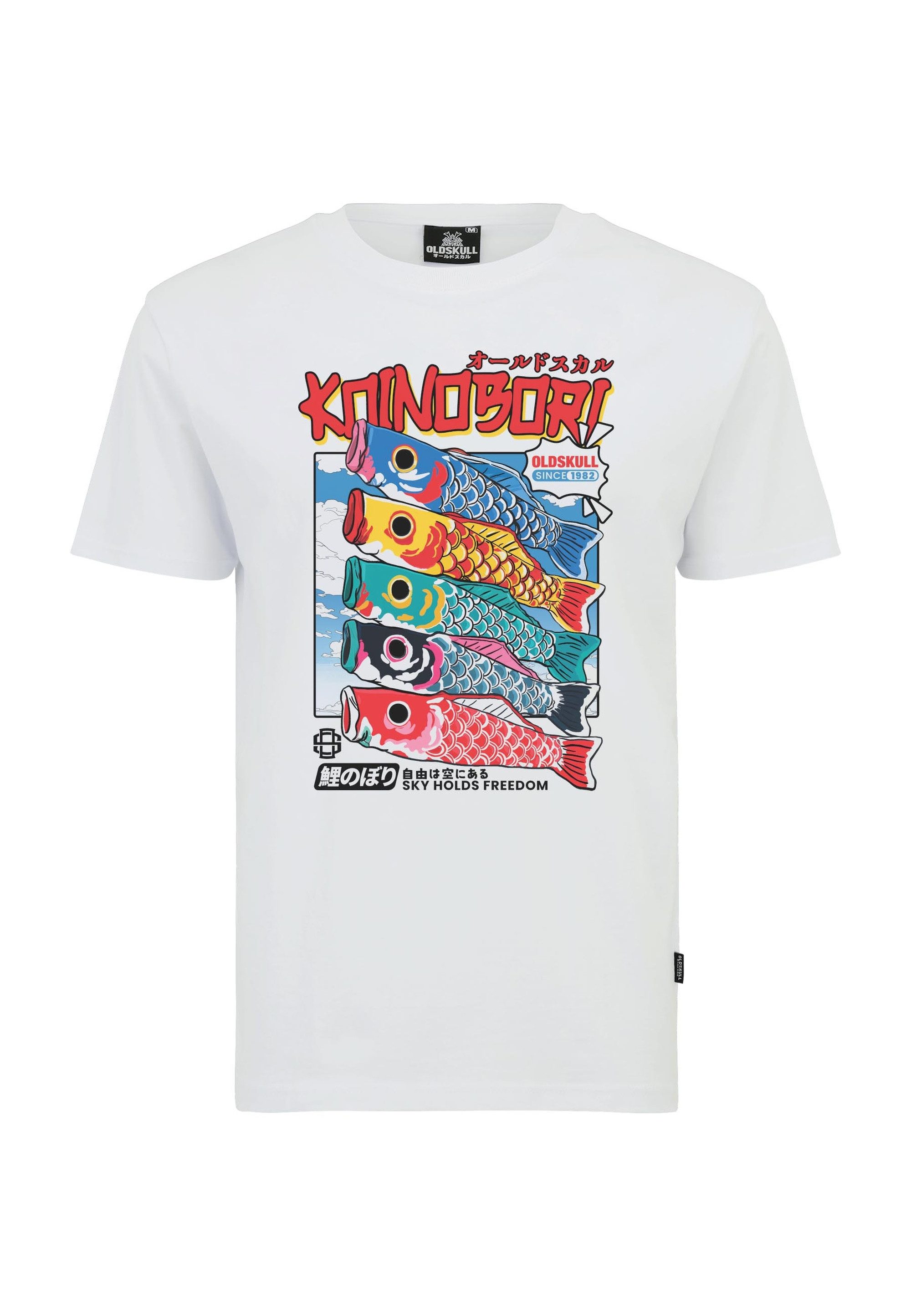Oldskull T-Shirt Asian Japanese Koinobori Design mit Koinobori-Print im Relaxed Fit