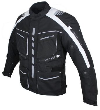 Alpha Speeds Motorradjacke Herren Motorrad Textil Jacke Biker wasserdicht Jacke mit Protektoren Sport, Innenjacke ist trennbar: All Season, Weiß