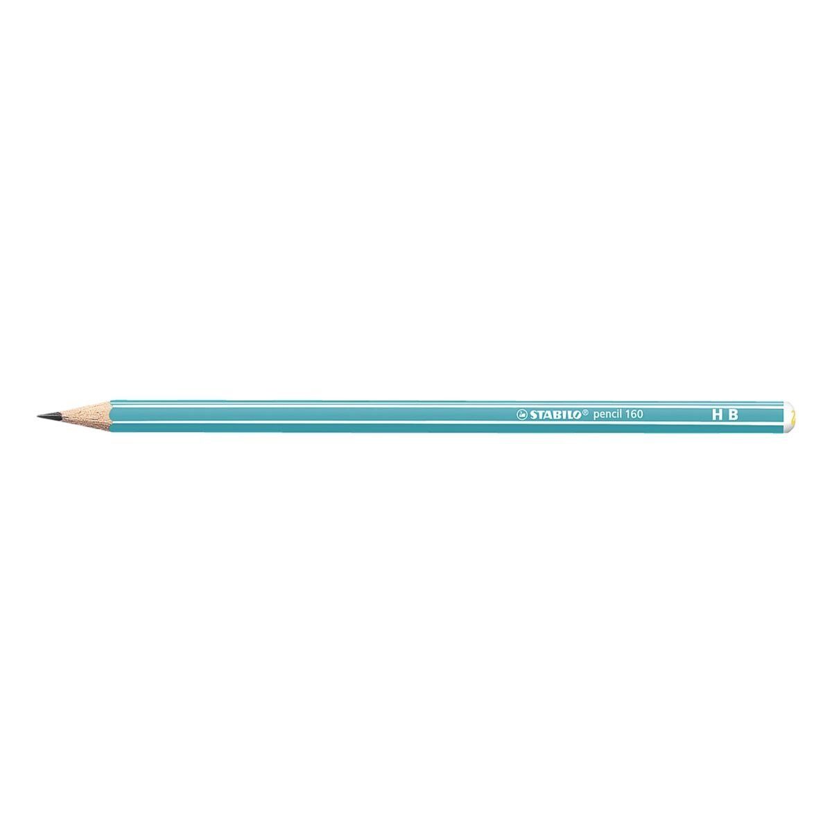 STABILO Bleistift pencil 160, (12-tlg), HB (mittelweich), ohne Radiergummi, Sechskant blau