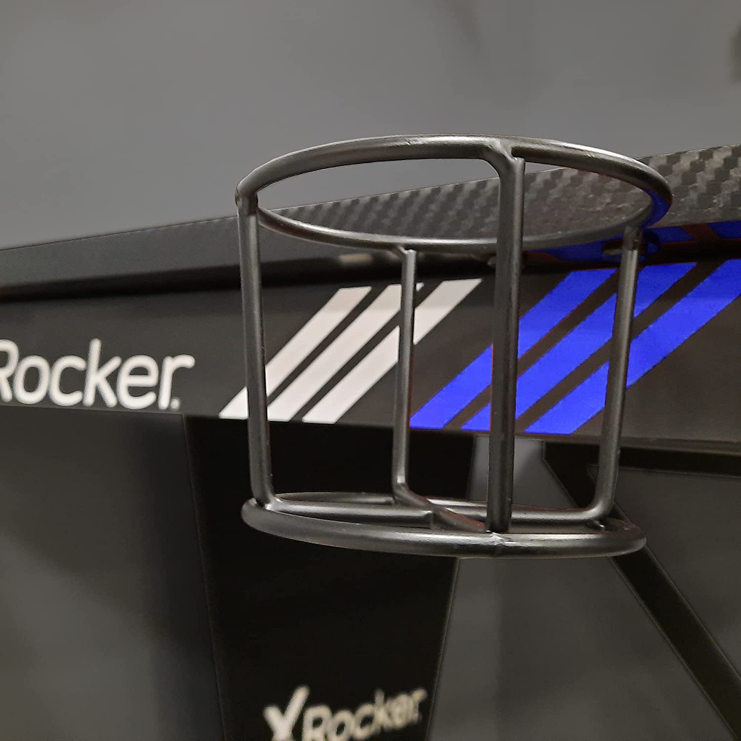 X Rocker Ocelot Gamingtisch Aluminium Tisch Gaming Becherhalter Headset Carbon