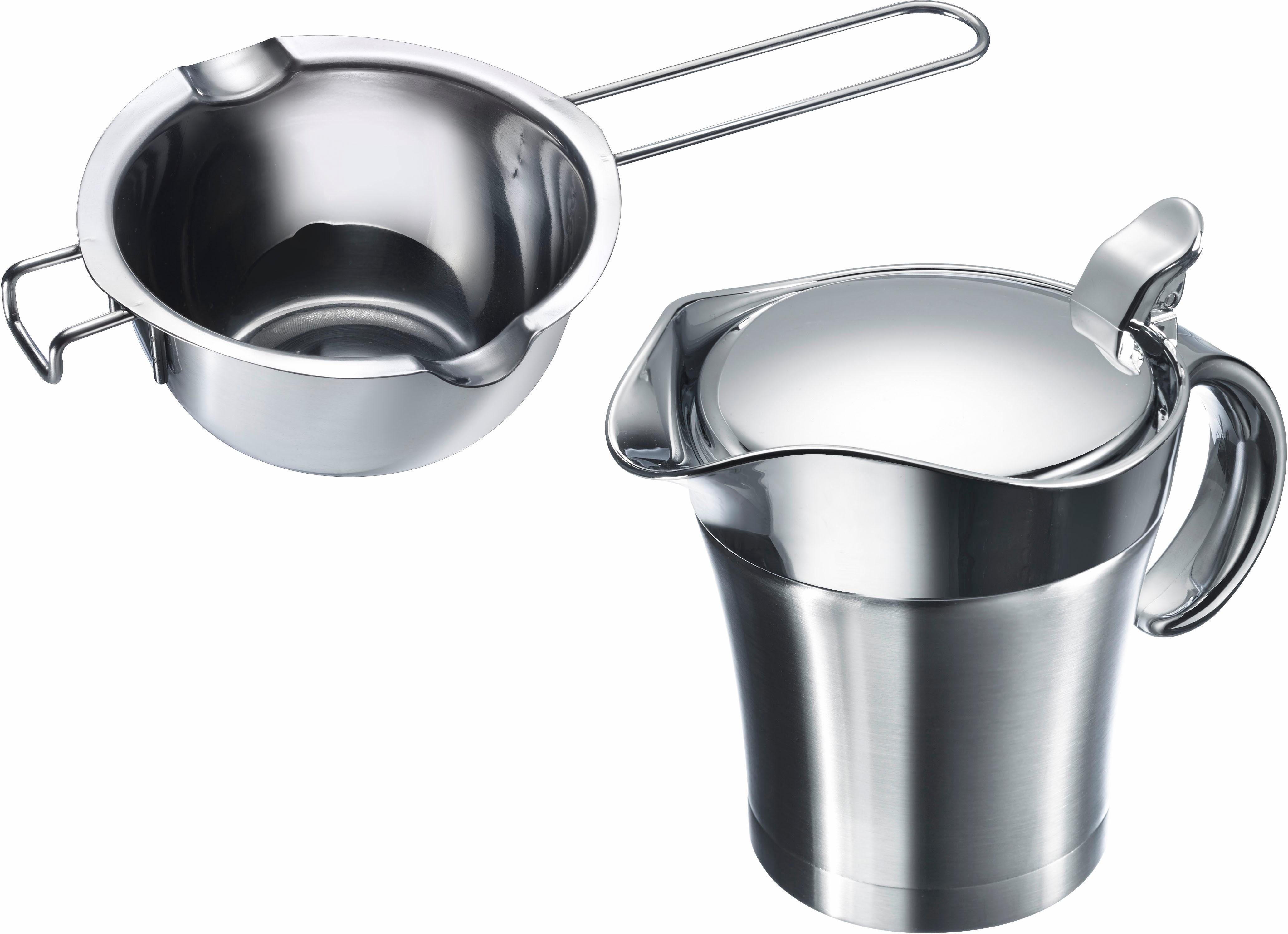 Edelstahl, Thermo-Sauciere, WESTMARK (Set, Butter-/Schokoladenpfännchen 2-tlg), Sauciere,