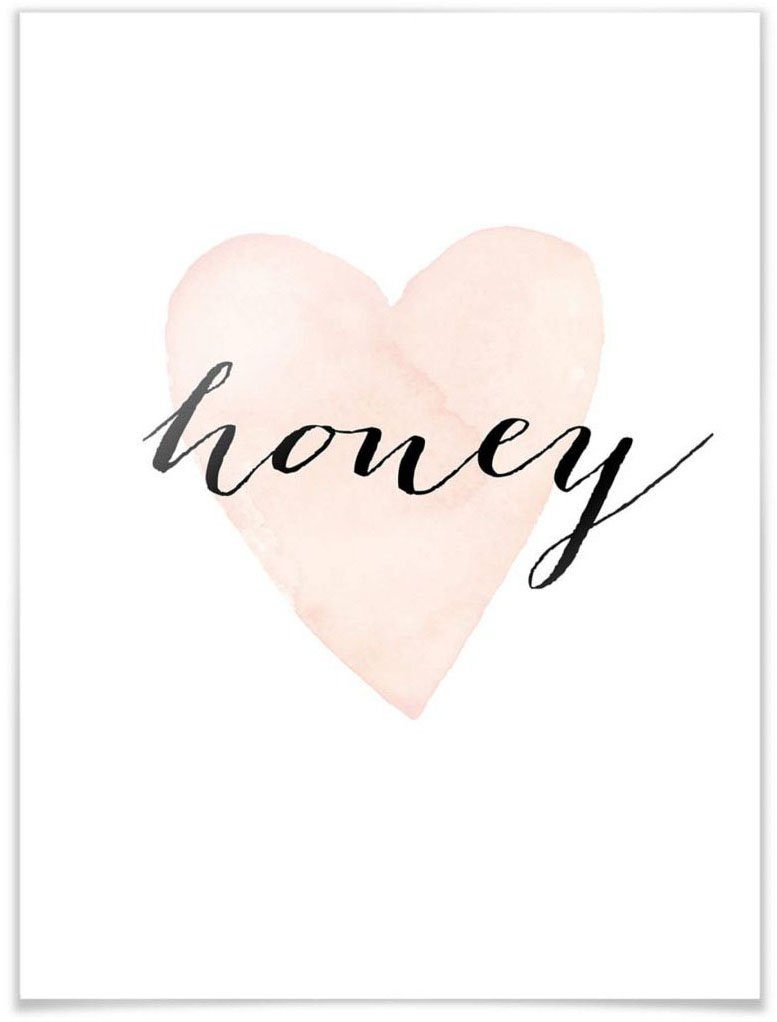 Wandbild, Honey, Wall-Art Poster, Wandposter Bild, (1 Schriftzug Poster St),