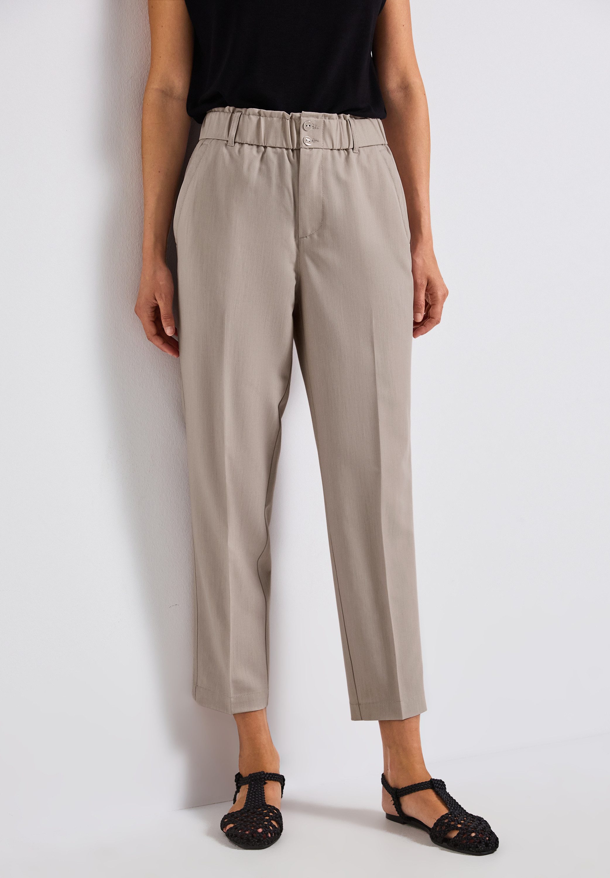 STREET ONE Paperbag-Hose im Melange-Look und günstig online kaufen