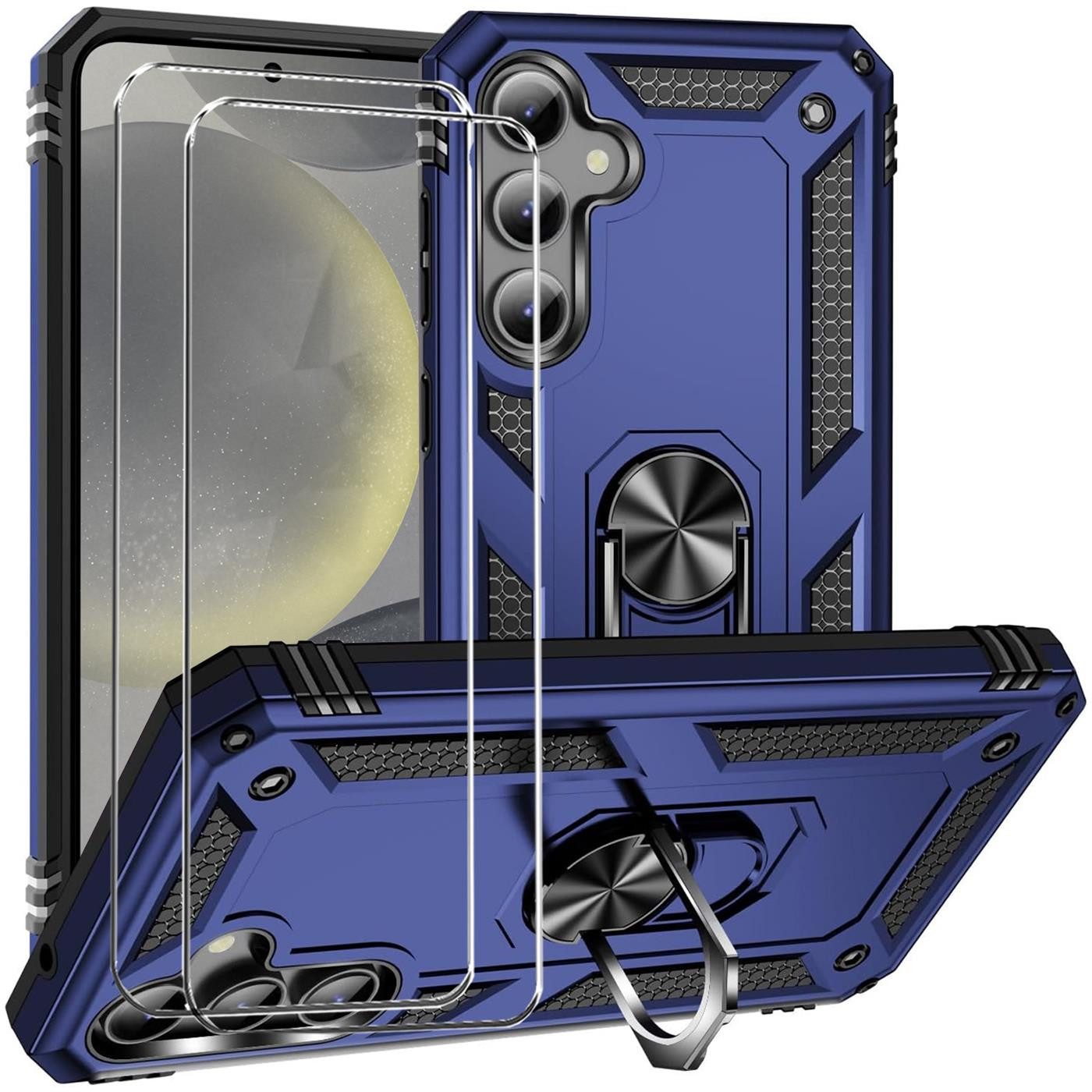 Handyhülle Blau als 2in1 Schutz Cover Set für das Samsung Galaxy S21 FE