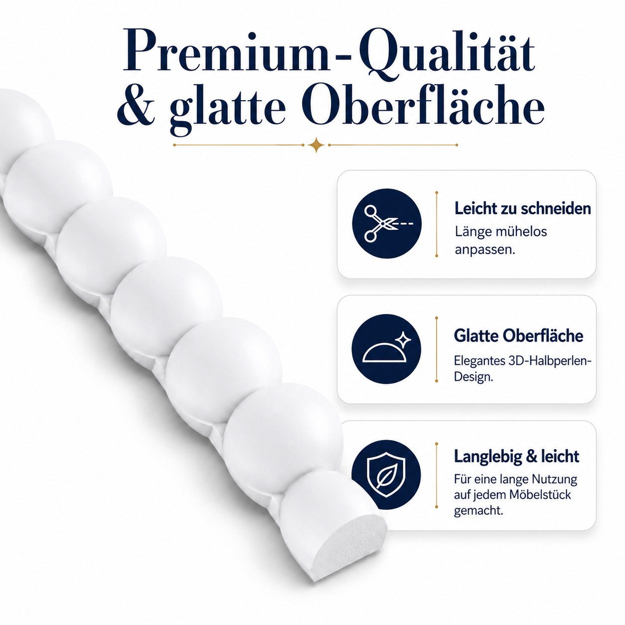 BlingBin Zierleiste PVC Zierleiste selbstklebend, 15 mm x 6 m, überstreichbare, selbstklebend, PVC, 2er Set, 2-St., Wandleiste, Zuschneiden, Dekorleiste für Wandfliesen und Möbelkanten