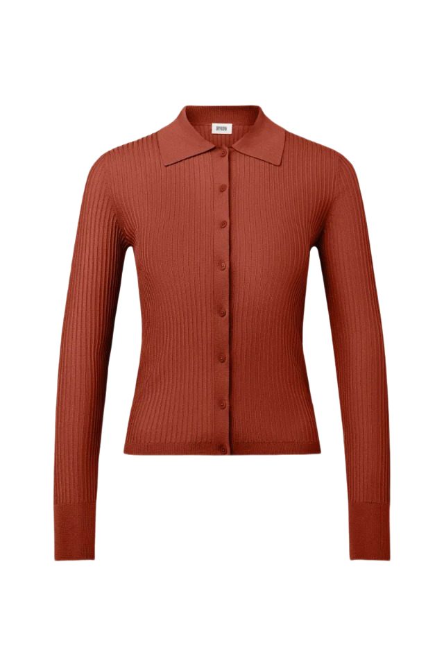 Drykorn Strickpullover braun,Casual,Acetat,Unifarben,Umlegekragen,Lang,Slim Fit