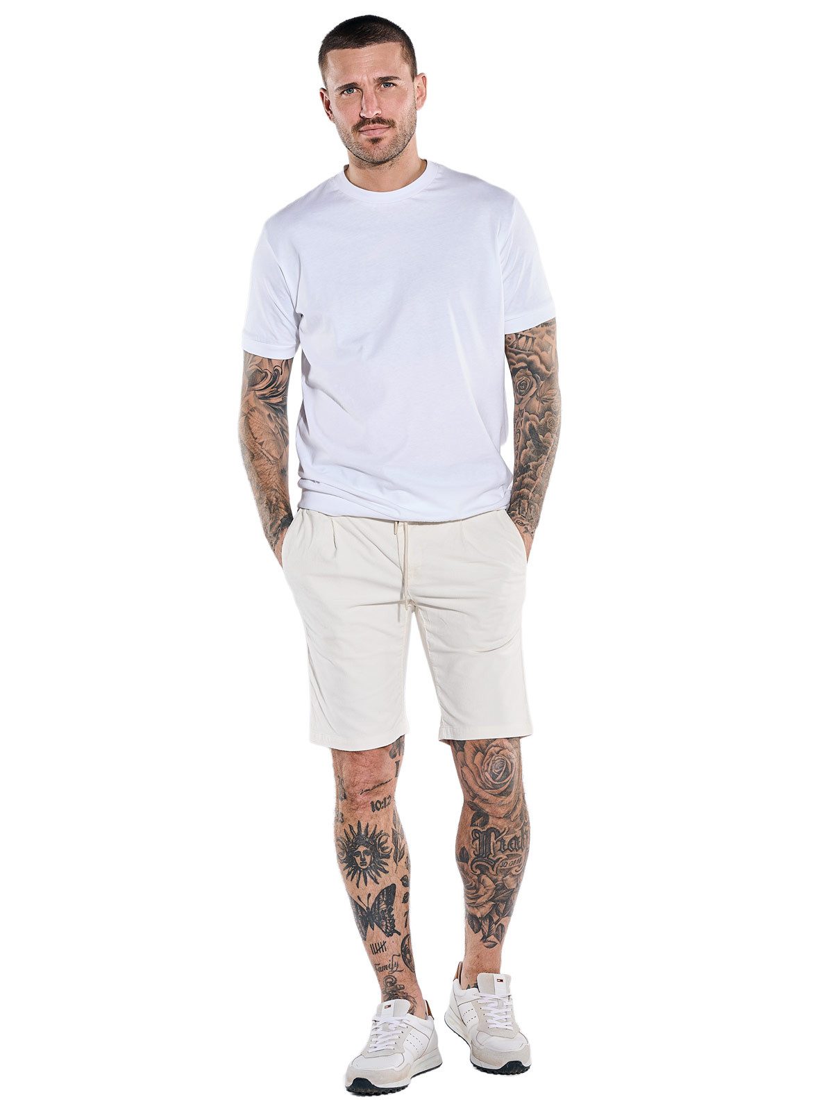 emilio adani Bermudas Herren Bermuda aus Cord-Material, Naturweiss