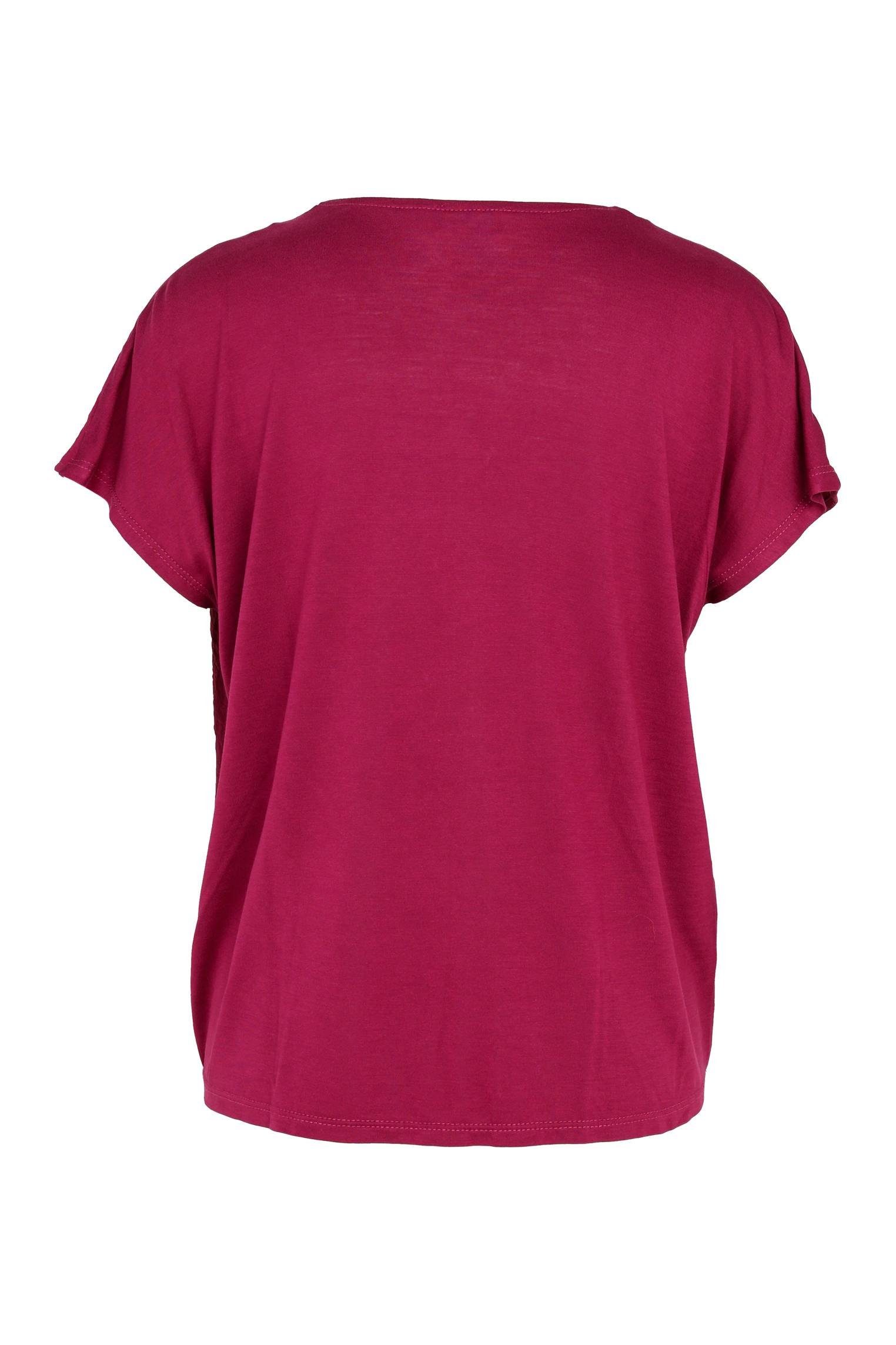 T-Shirt Kopf Unifarbenes Cassis T-Shirt Unten Mit