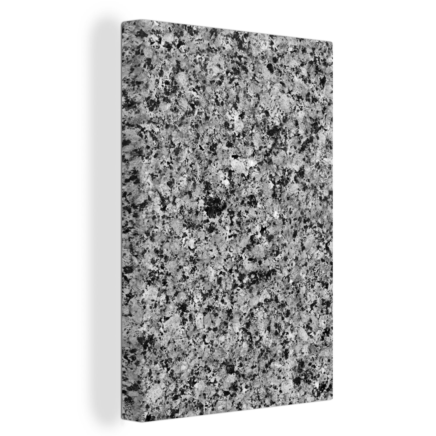 OneMillionCanvasses® Leinwandbild Granit - Schwarz - Kristall - Grau, (1 St), Leinwandbild fertig bespannt inkl. Zackenaufhänger, Gemälde, 20x30 cm